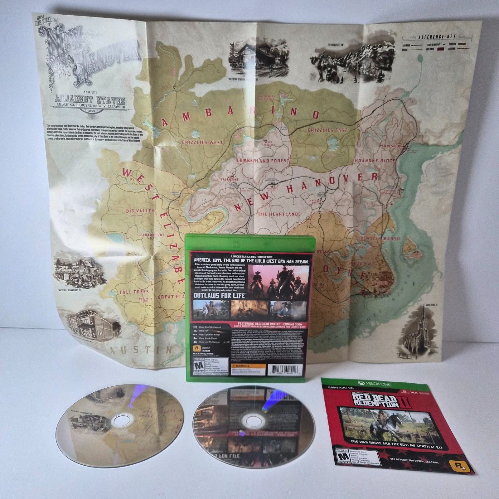 Red Dead Redemption 2 Xbox One 2 Disc Map Insert Rockstar Western