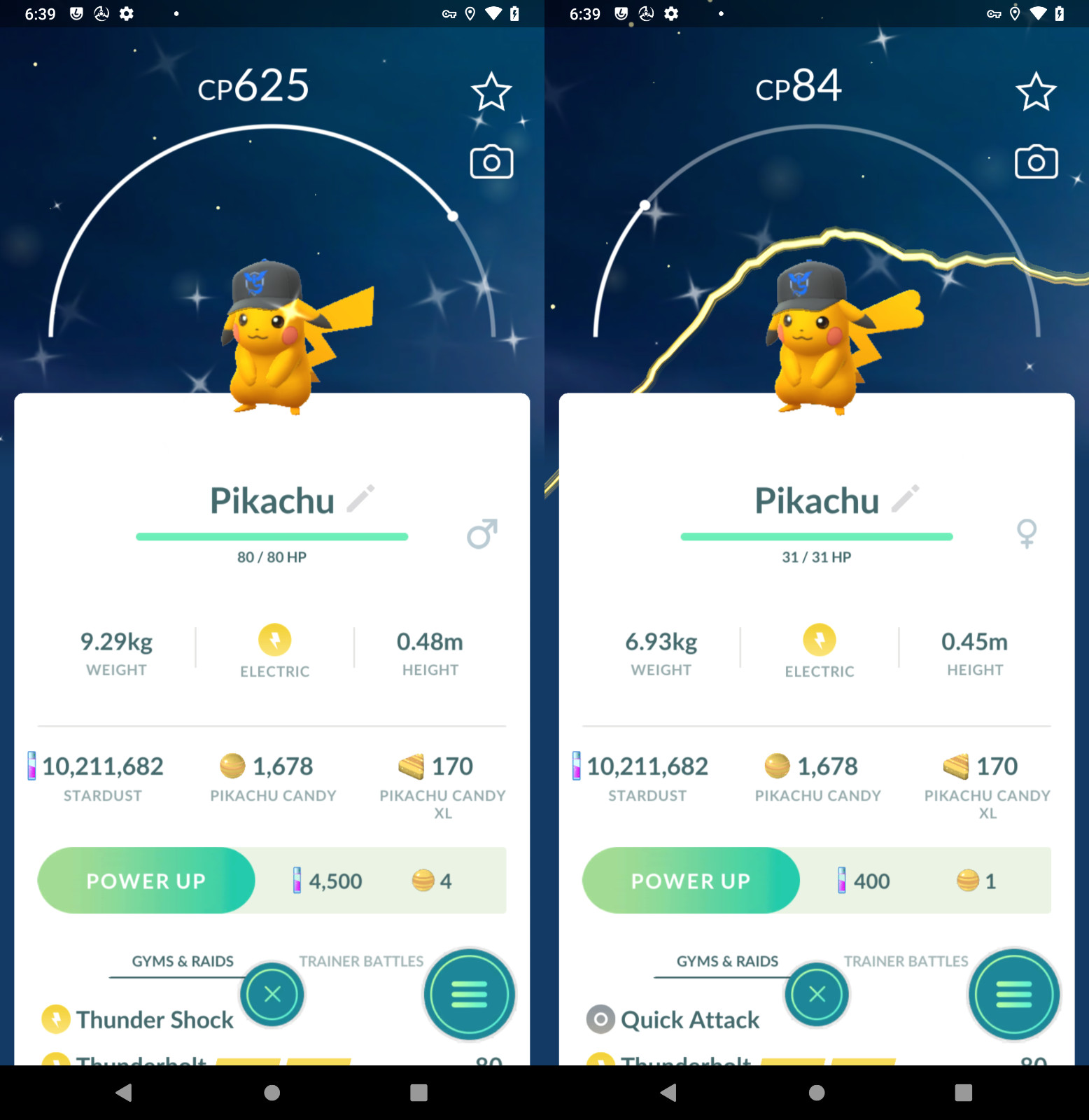 Shiny Pikachu wearing a Team Mystic hat – Go Fest 2026 TR-DE 20k dust