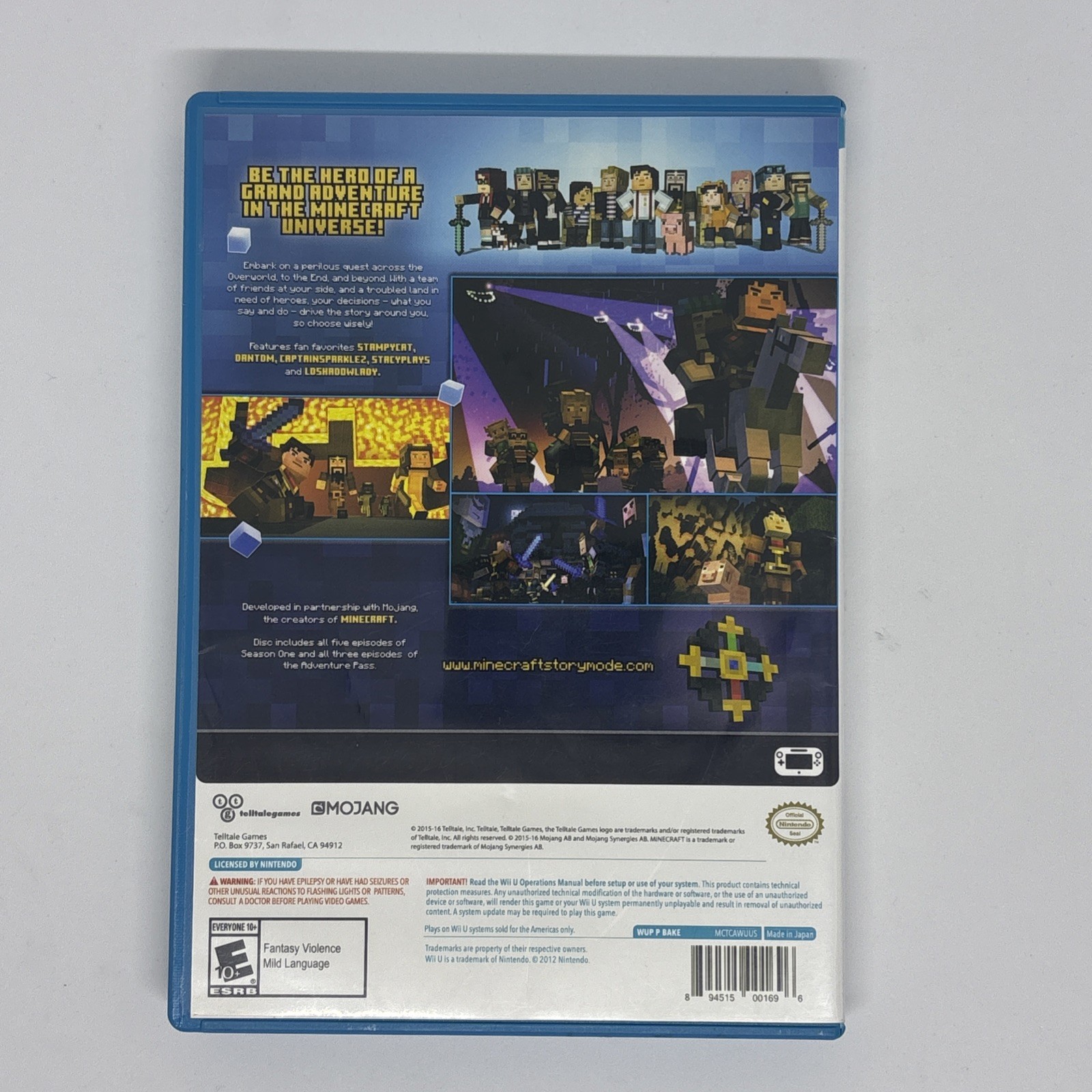 Minecraft Story Mode: The Complete Adventure (Nintendo Wii U, 2016) COMPLETE