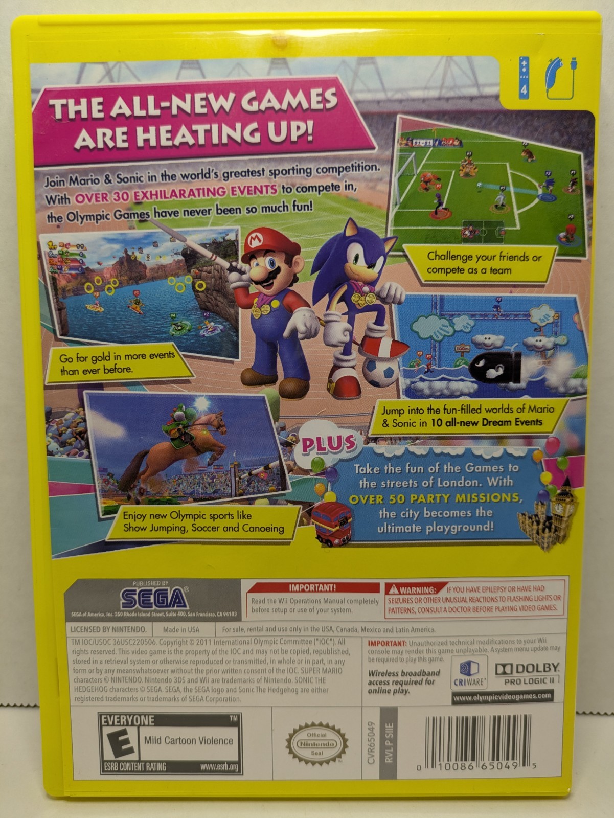 Mario & Sonic at the London 2012 Olympic Games (Nintendo Wii, 2011) CIB Tested