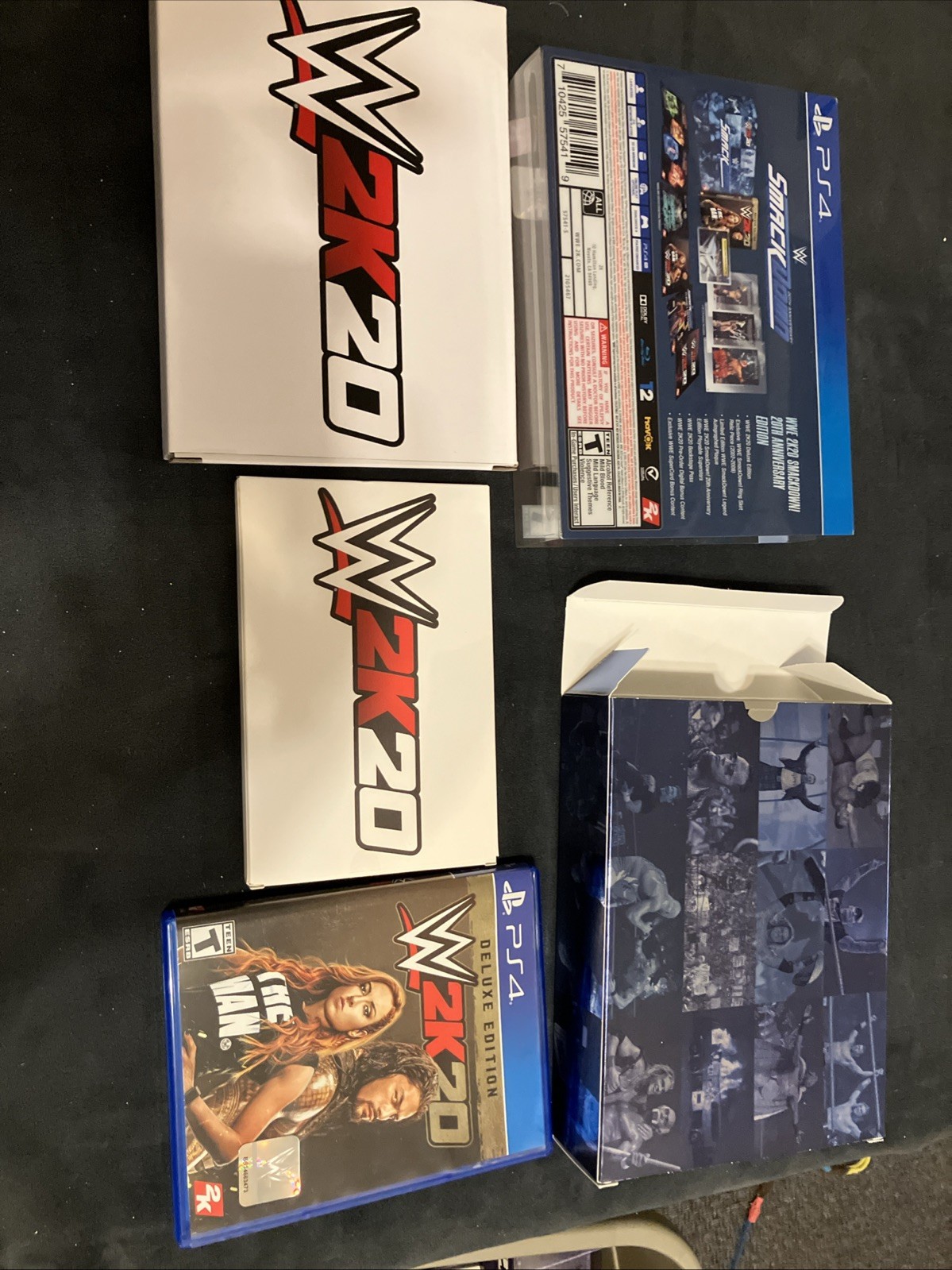 WWE 2K20 SmackDown 20th Anniversary Edition Box Set PS4 Opened/New Kurt Angle