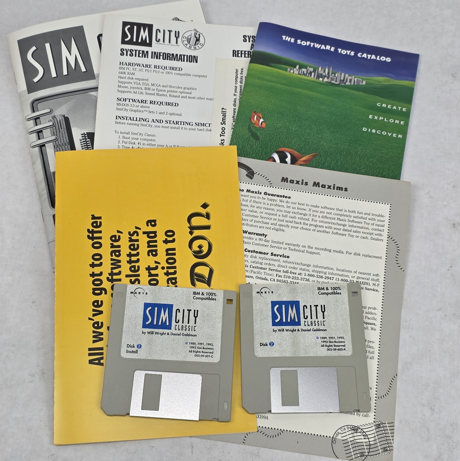 SimCity Classic & Sim City 2000 PC Game Lot 3.5″ Floppy Disks & Bonus CD-Roms