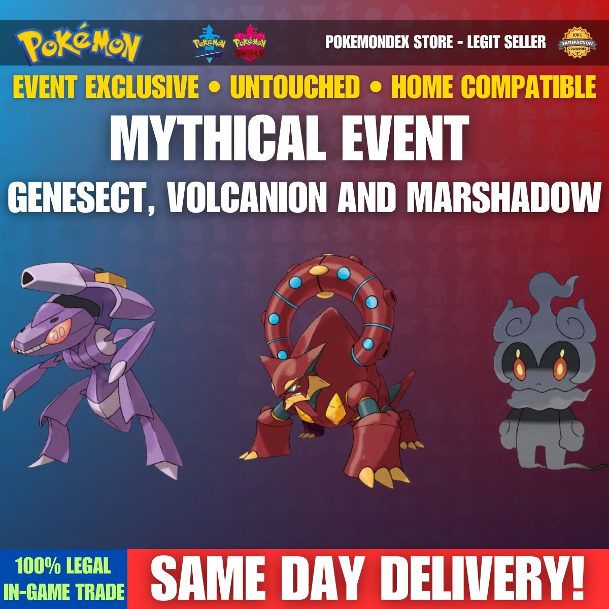Pokemon Sword And Shield | GENESECT, VOLCANION & MARSHADOW ✨ EVENT EXCLUSIVE ✨
