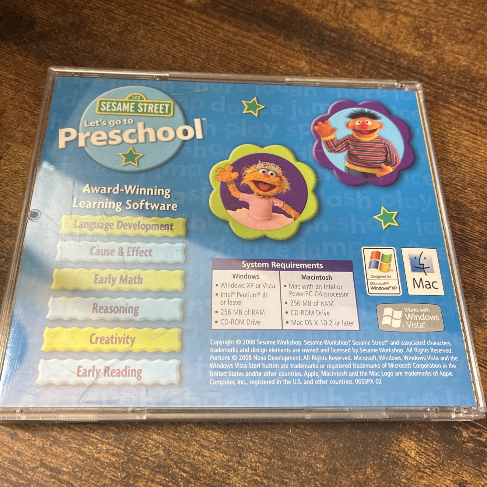 SESAME STREET Let’s Go To Preschool Ages 3-5 Years (PC & MAC, 2008) NOVA