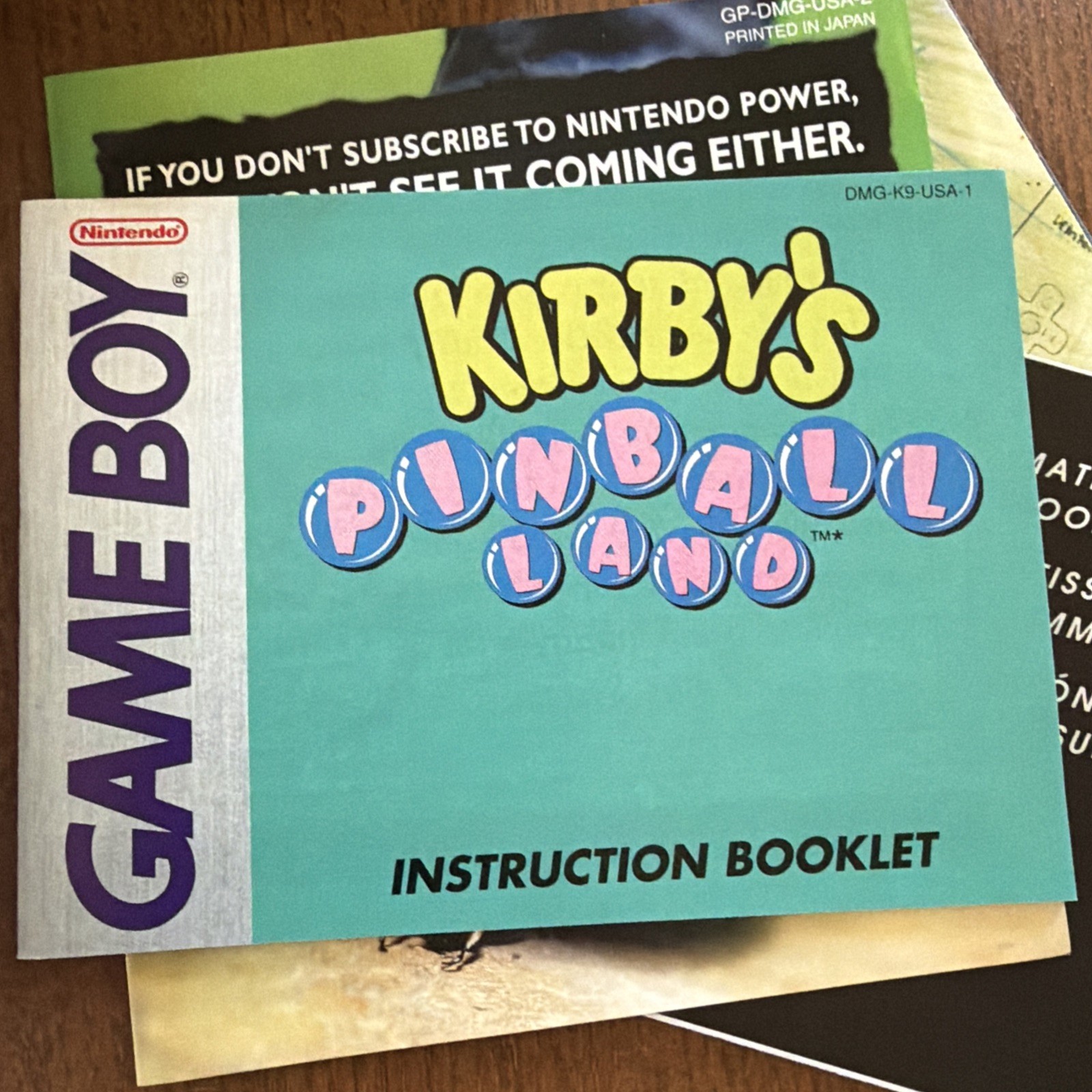 KIRBY’S PINBALL LAND BOX, MANUAL, INSERTS, NO GAME. PLAYERS CHOICE