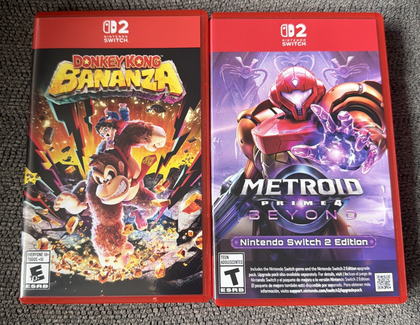Lot of 2 Nintendo Switch 2 Games Metroid Prime 4 Beyond And DK Bananza “USED”