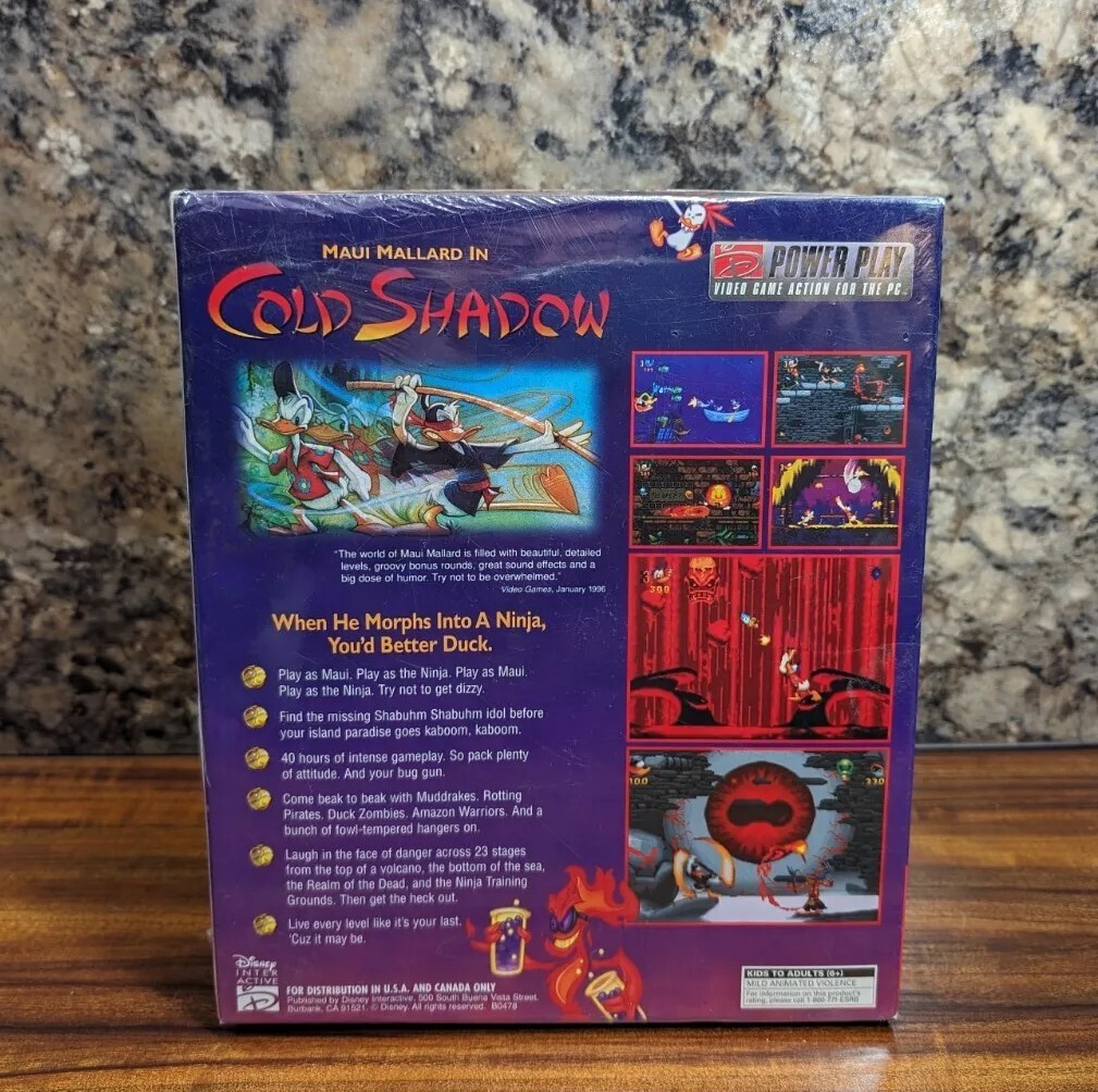 New Maui Mallard Cold Shadow Disney Interactive Big Box PC Game Windows Sealed