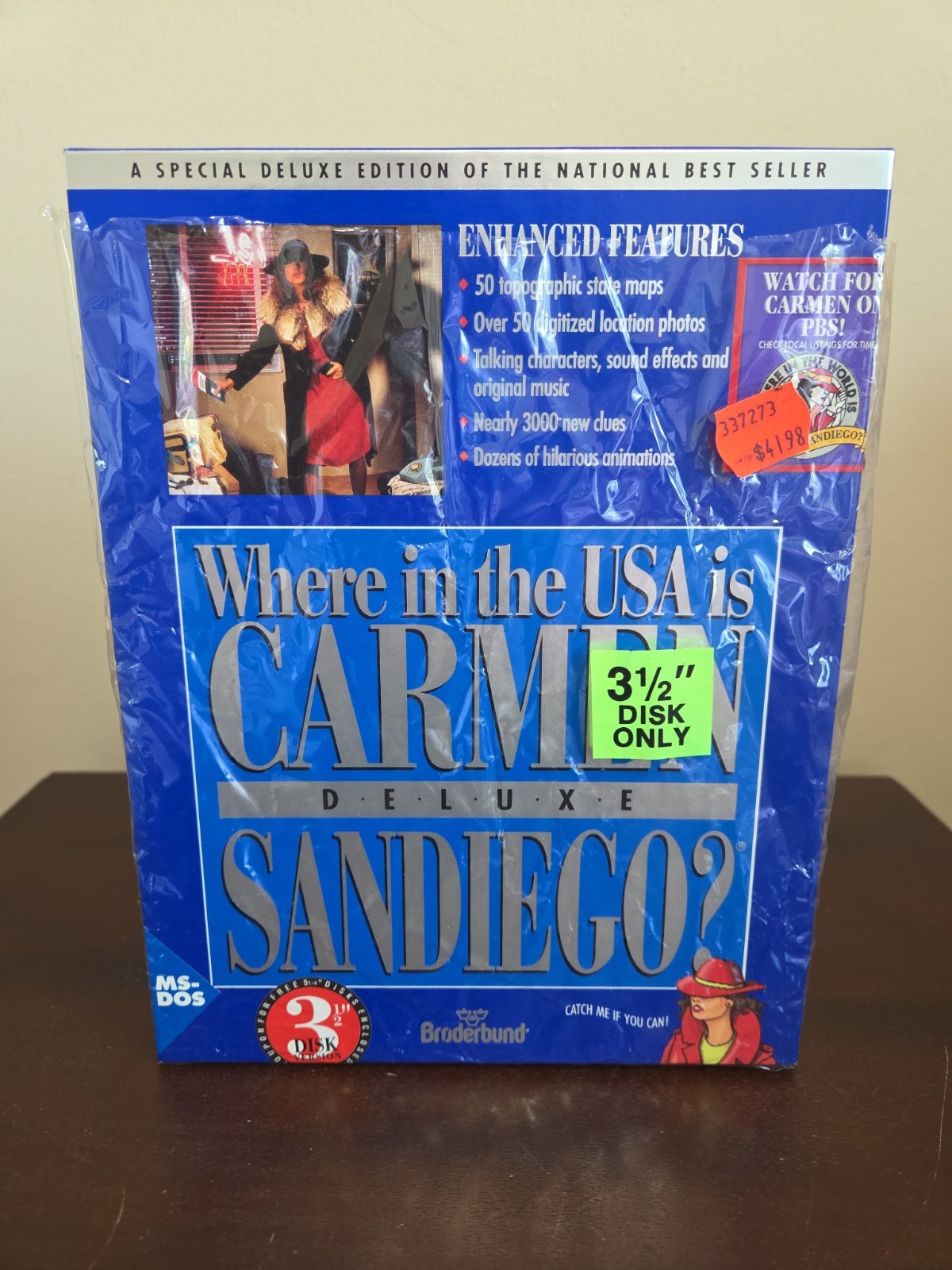 Where in the USA Is Carmen Sandiego Deluxe Edition DOS PC, 1992 BIG BOX Complete