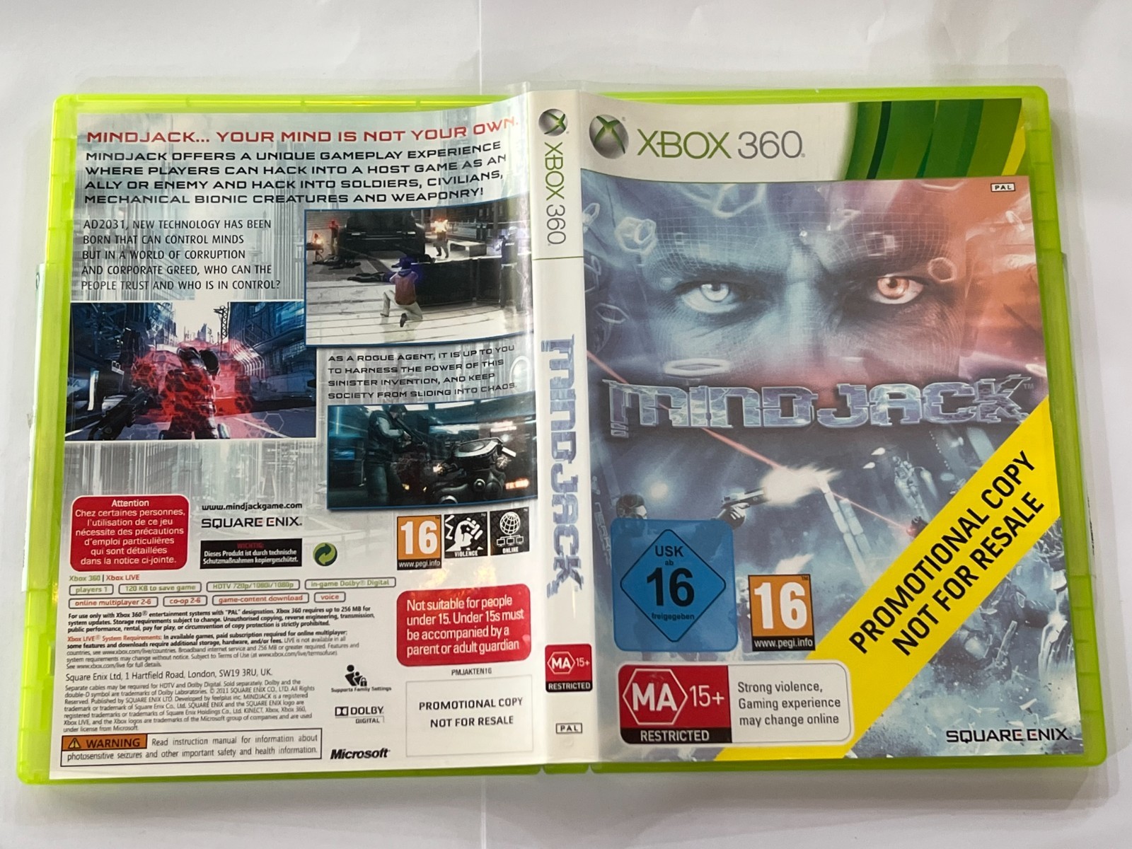 MINDJACK (XBOX 360 GAME, MA 15+) PROMOTIONAL COPY