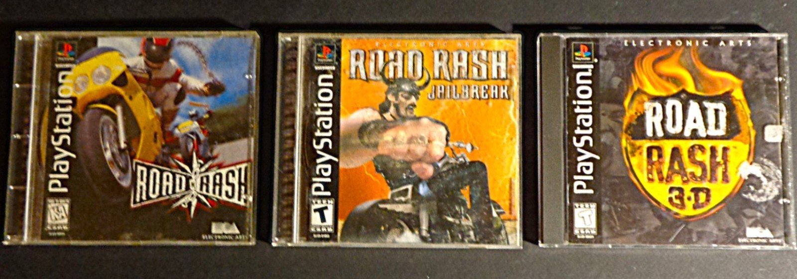playstation1 ps1 video game lot Road Rash, Road Rash Jailbreak, Road Rash 3D