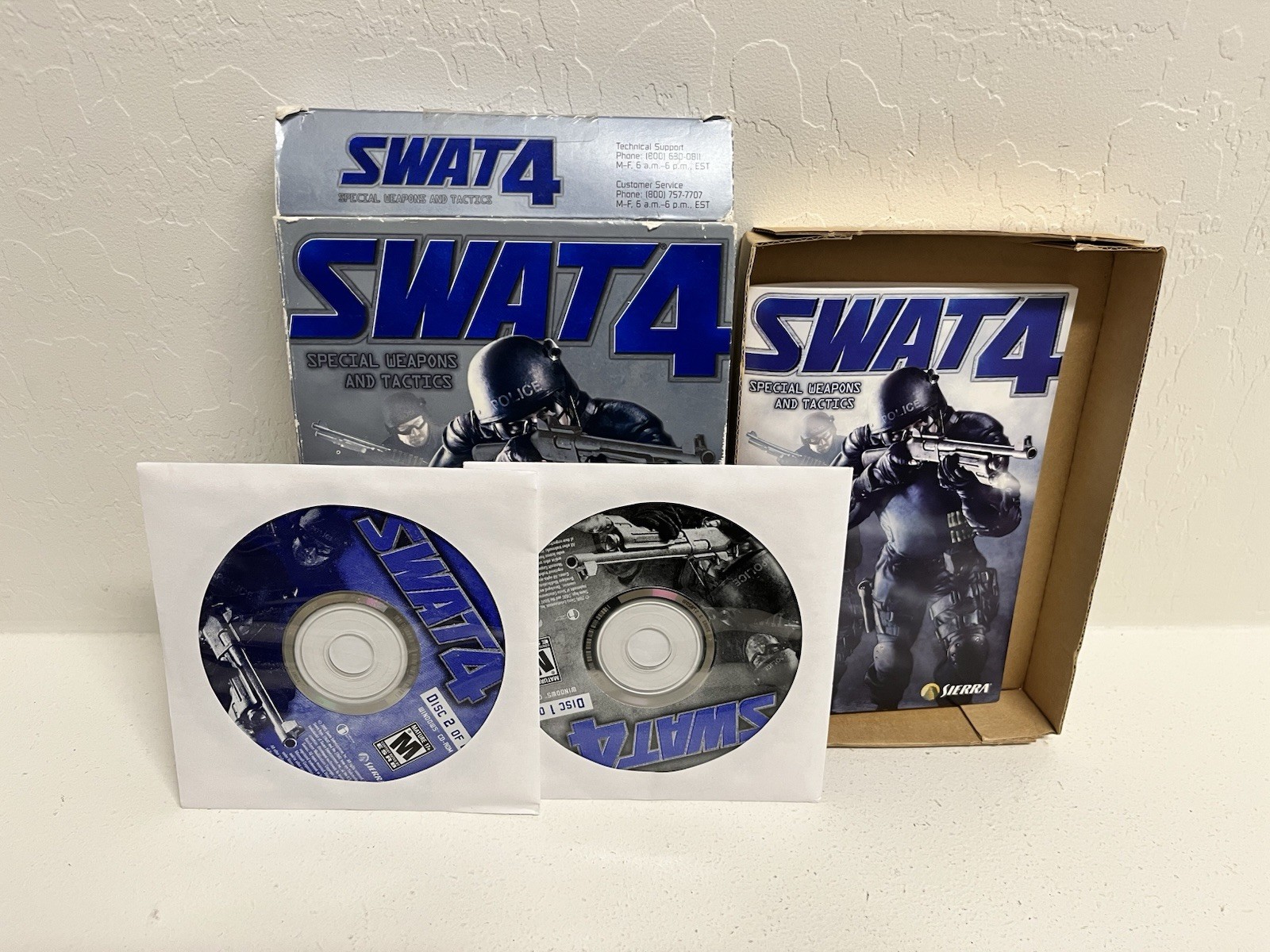 SWAT 4 PC CD-ROM CIB Complete Sierra 2005 w/ CD Key Clean Discs