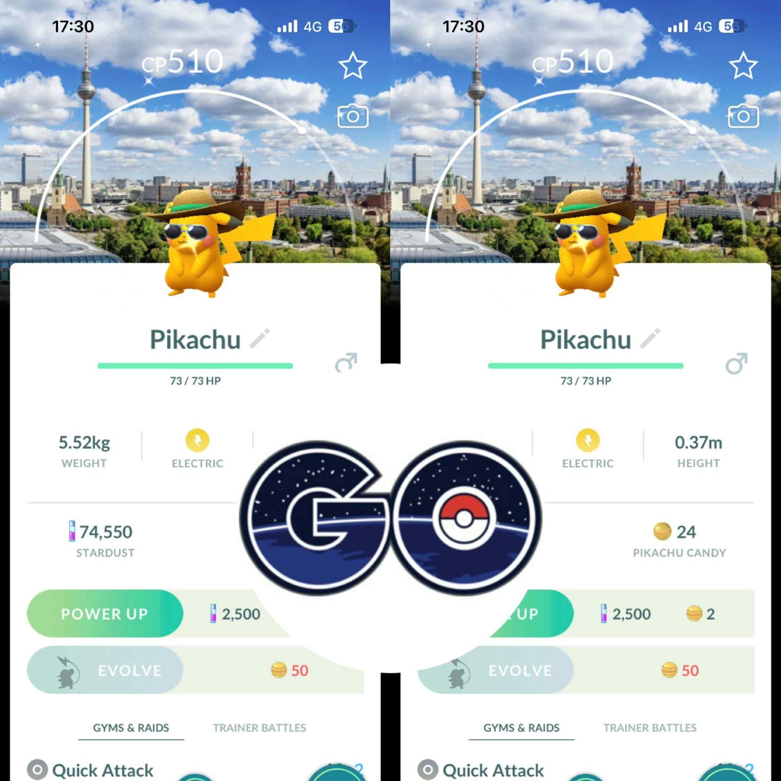 Pokémon Go – Shiny Pikachu Summer Hat Road Trip Berlin Background – PTC or TRADE