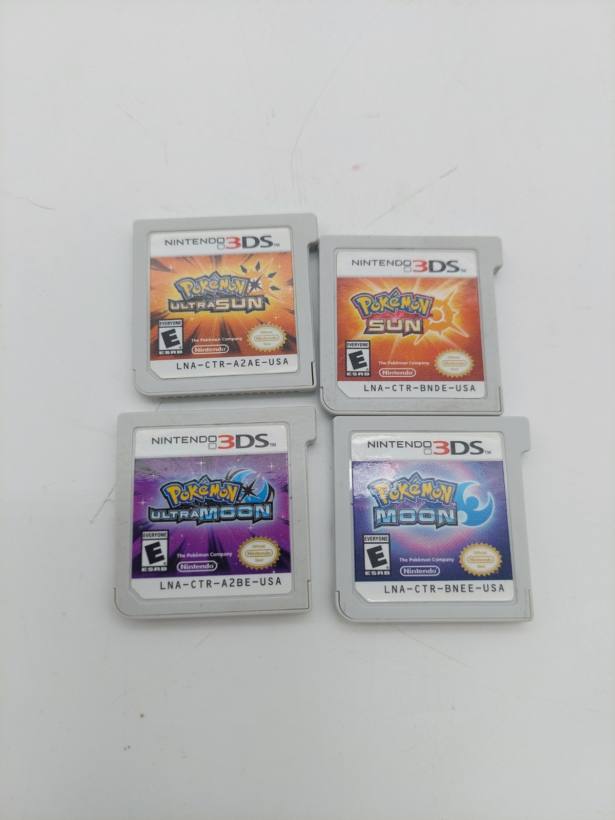 Pokemon Sun, Ultra Sun, Moon and Ultra Moon set Nintendo 3DS Cards Only ECU