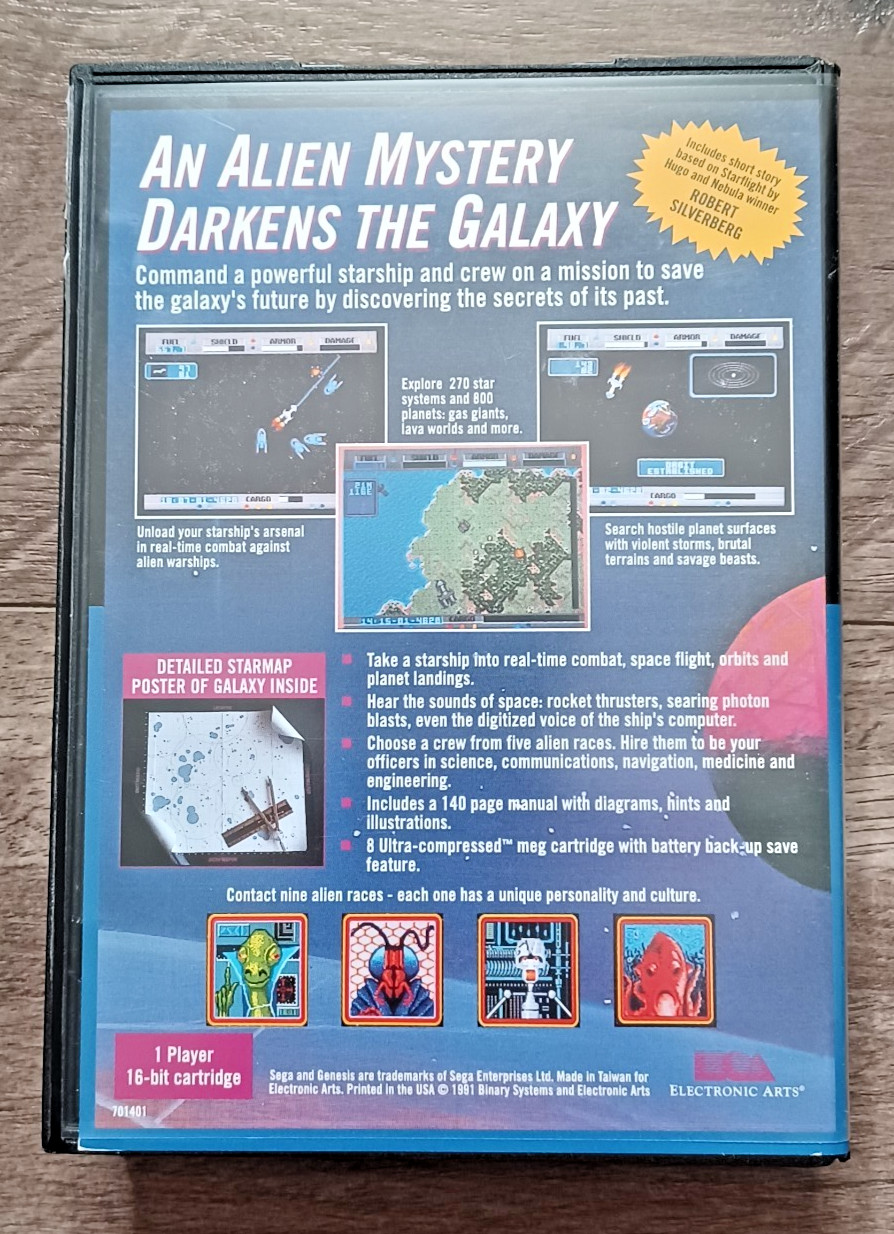 STARFLIGHT Classic Space Strategy Game (SEGA Genesis) Authentic CIB Complete!!