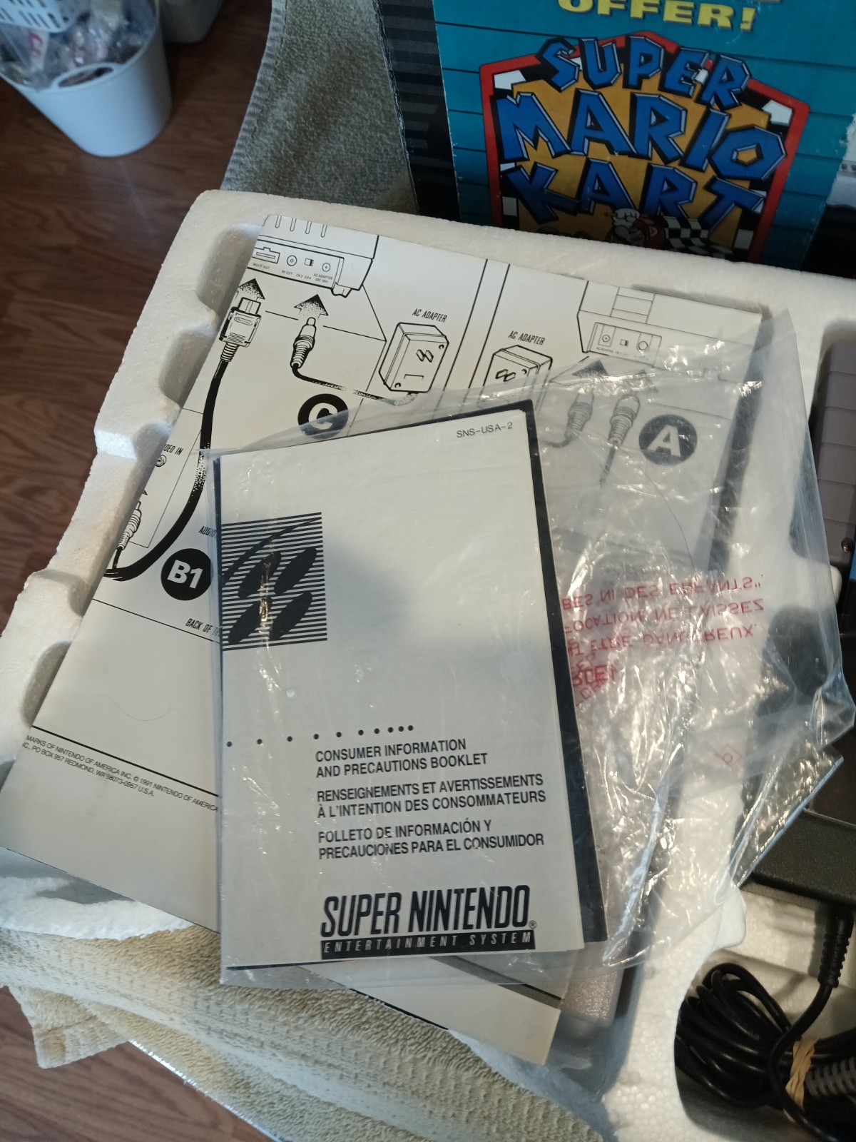SNES Super Set – Super Mario World Super Mario Kart bundle CIB MATCHING NUMBER