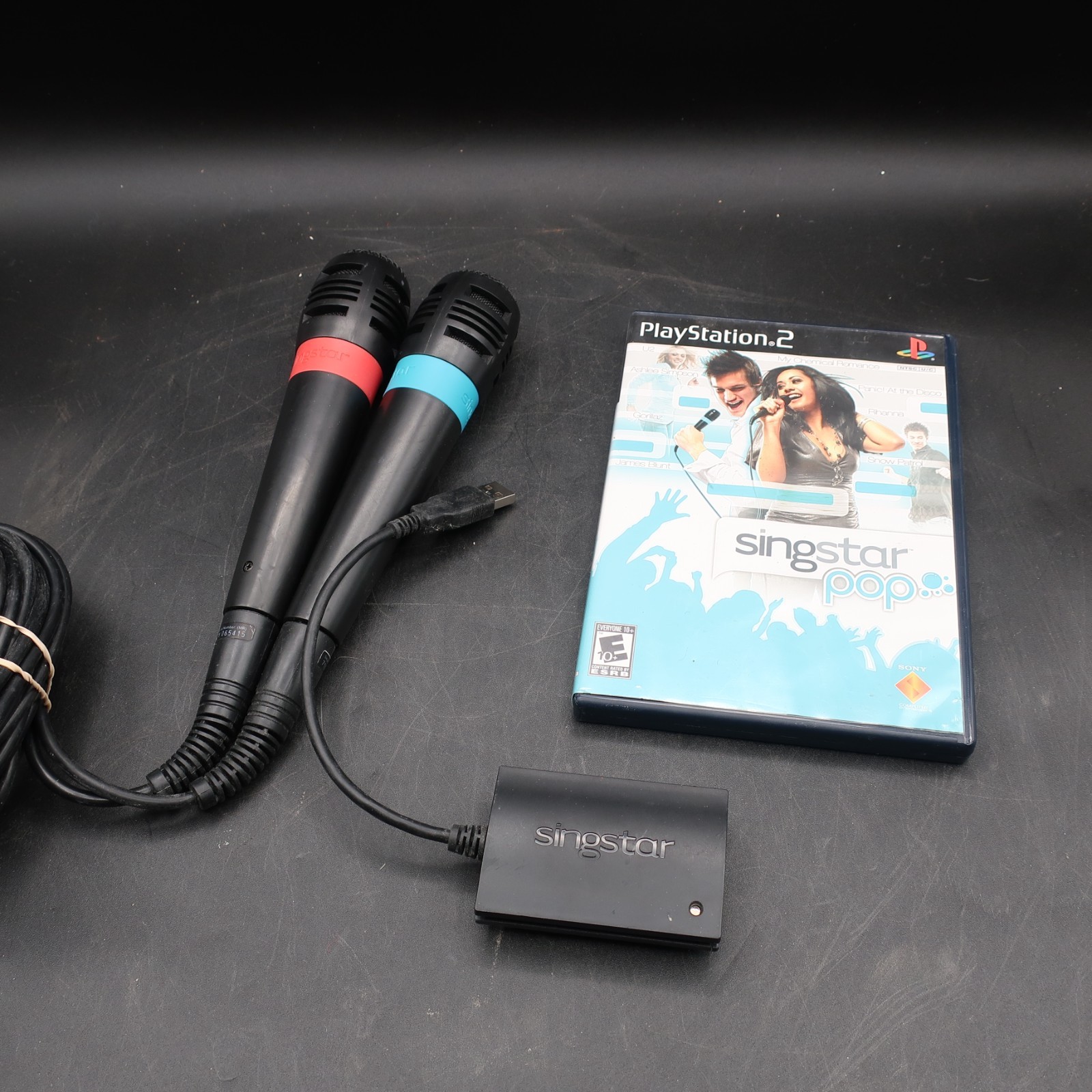 Sony Playstation 2 PS2 Singstar Bundle – 1 Game + 2 Microphones W/USB Dongle