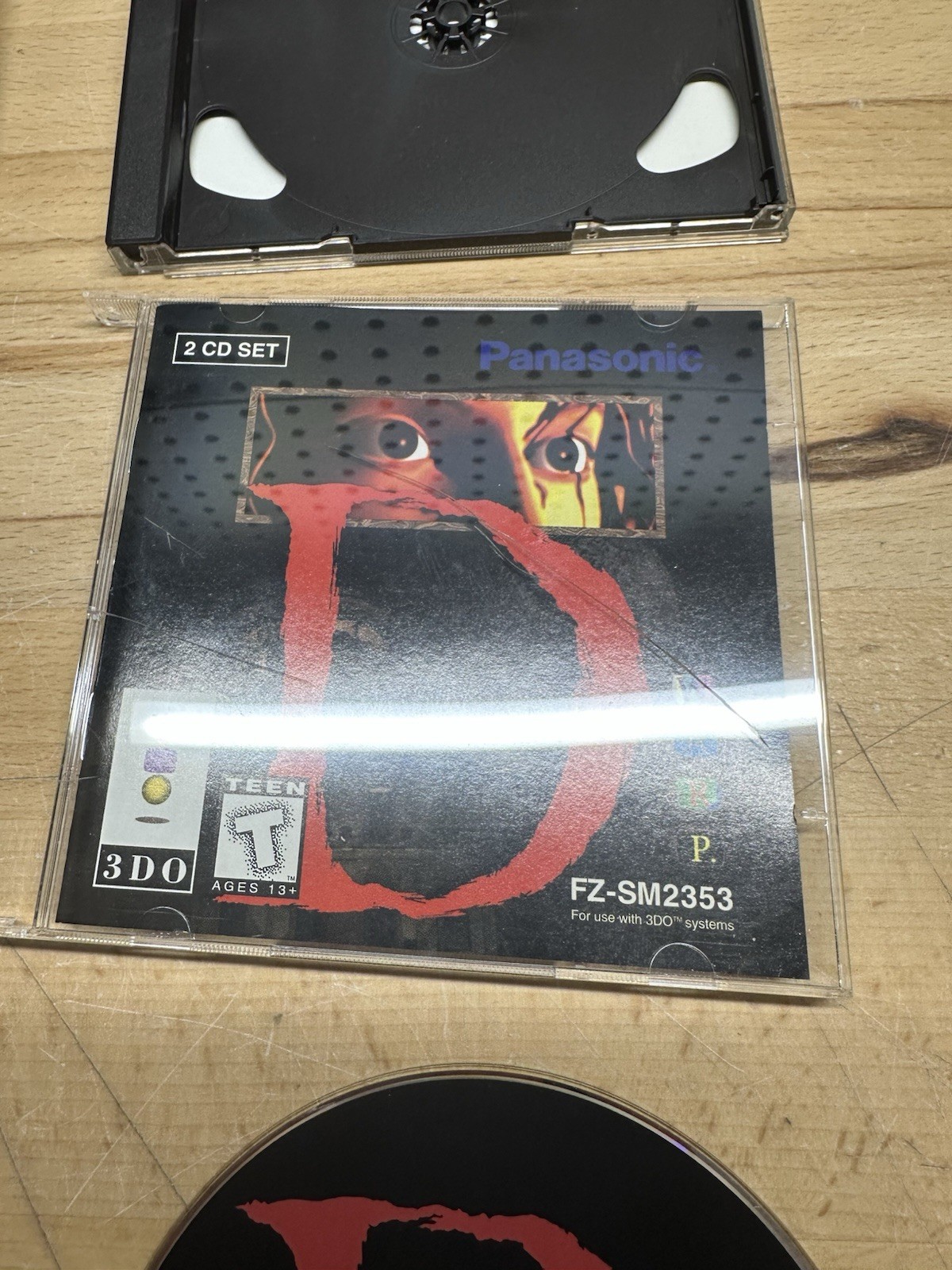 D (Panasonic 3DO, 1995) Horror Adventure DAMAGED BOX & CASE MINT DISCS