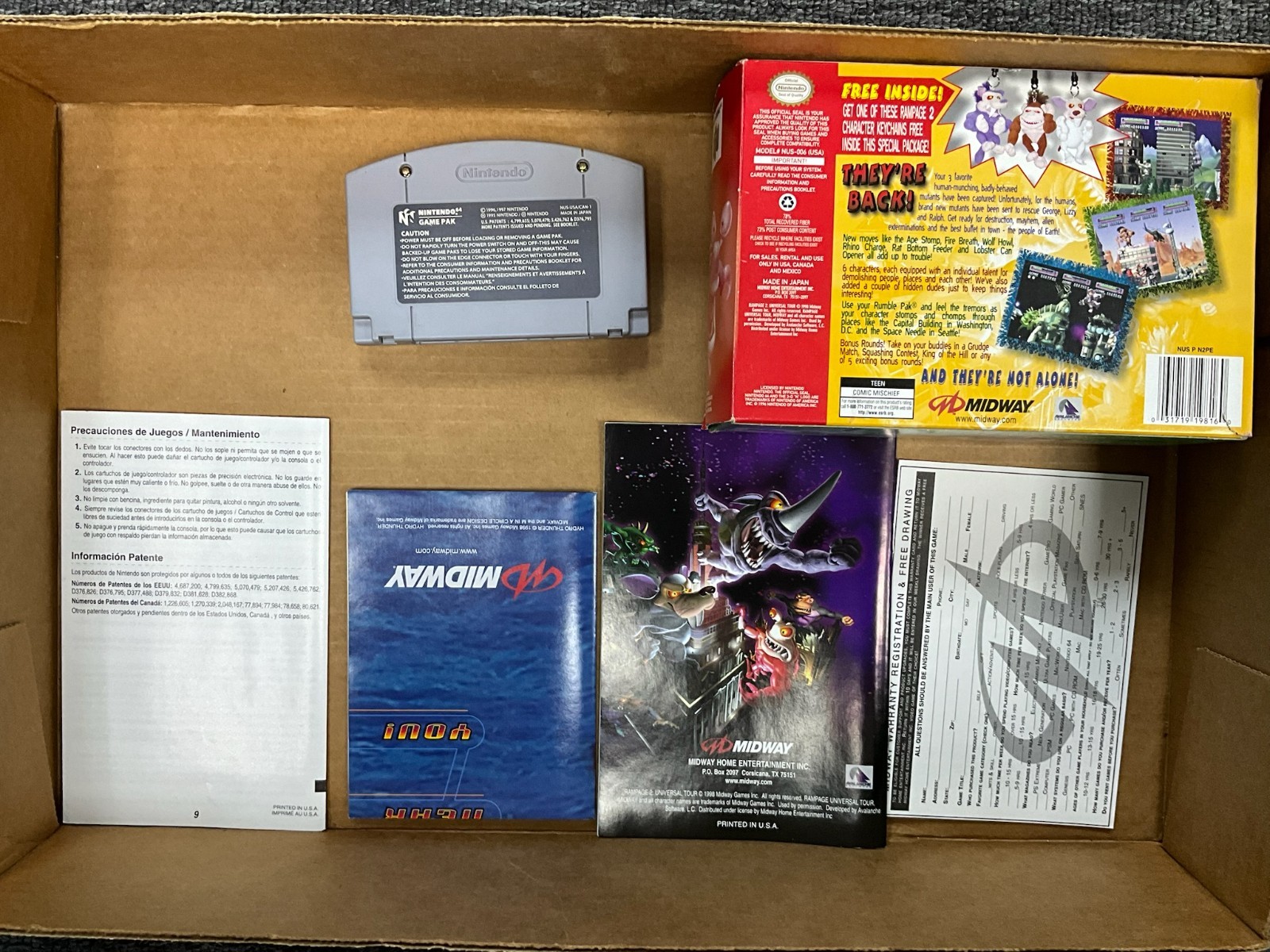 Rampage 2 Big Box Variant No Plush Nintendo 64 N64 Complete In Box CIB Near Mint