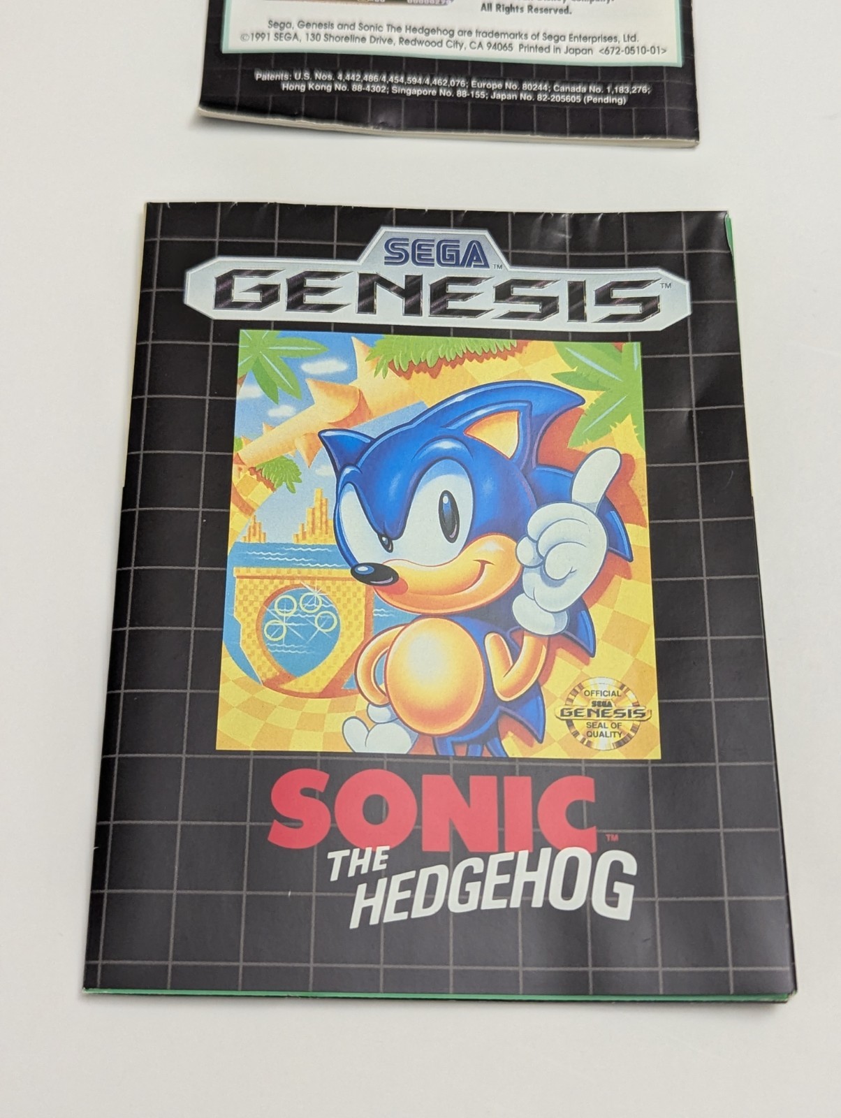 Sonic the Hedgehog (Sega Genesis, 1991) Complete with Manual & Poster