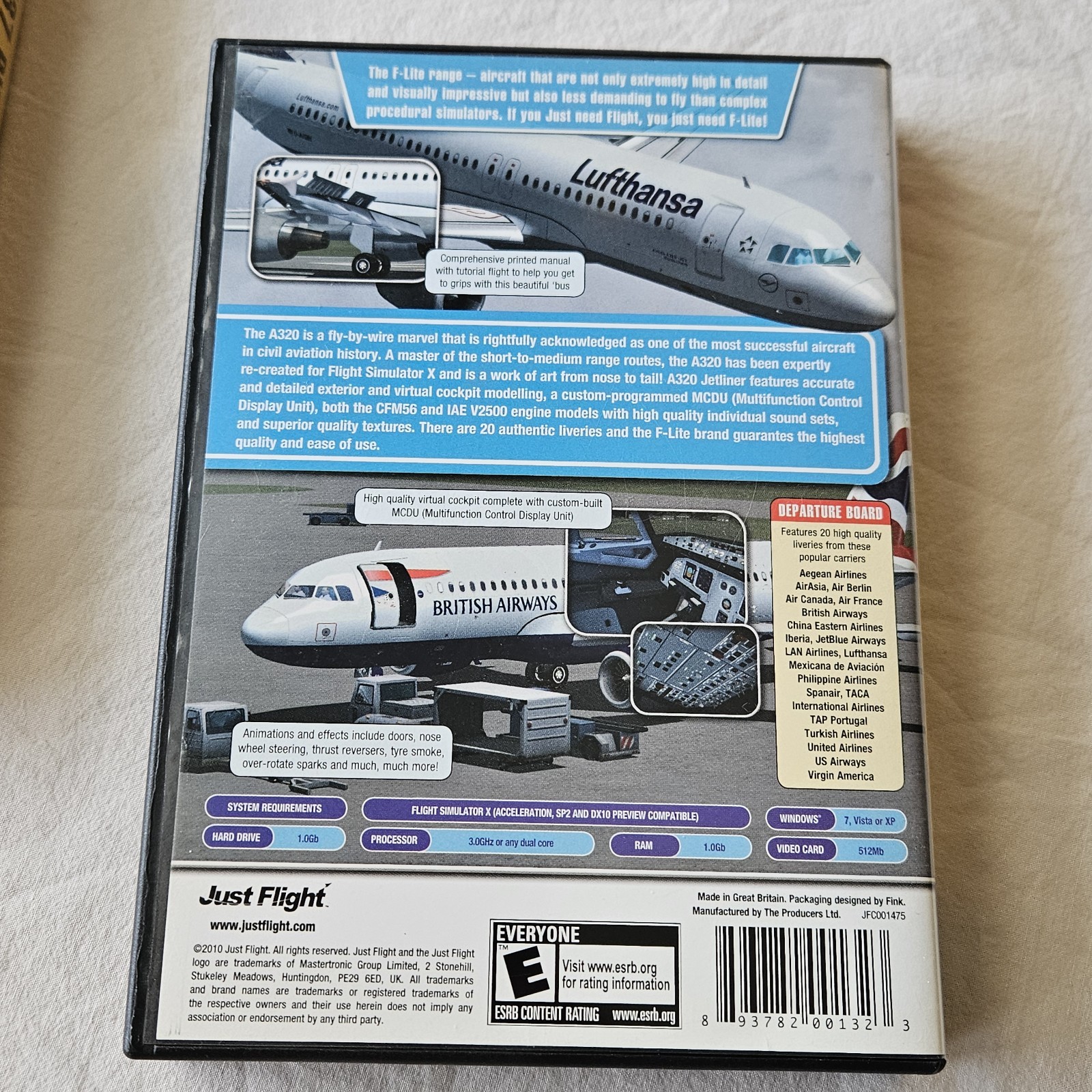Microsoft Flight Simulator X Expansion LOT 737 A320 Ejets Just Flight PC FS 2004