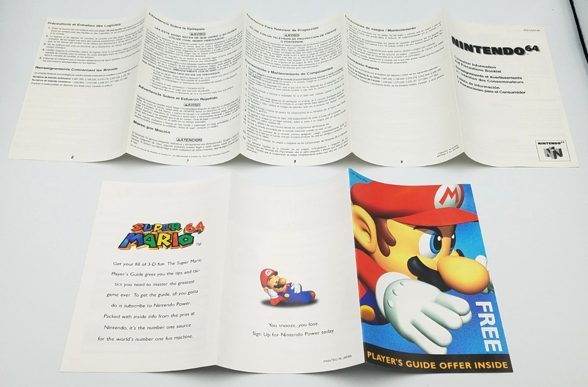 F-Zero X N64 Nintendo 64 Authentic Manual & Inserts ONLY HTF Clean 1 Owner