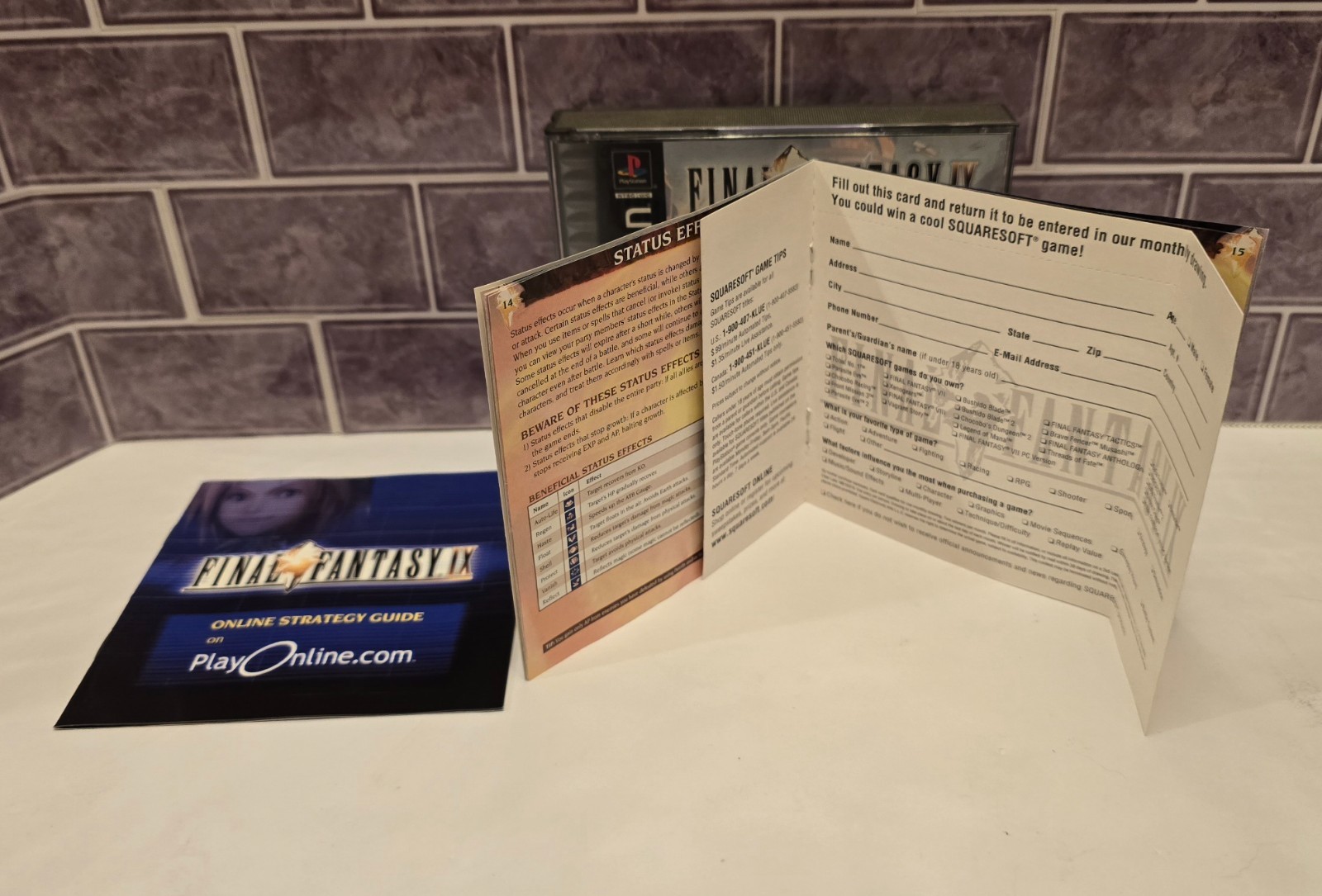 Sony PlayStation 1 Final Fantasy IX Authentic CIB Reg Card *Tested & Working*