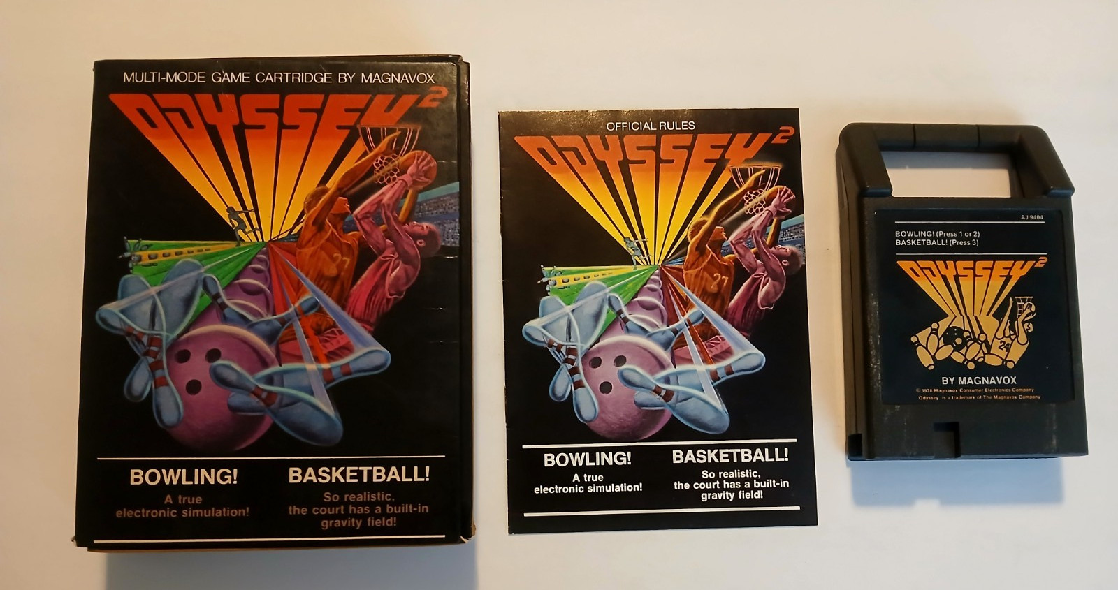 Bowling Basketball! CIB Complete in Box w Manual Magnavox Odyssey 2 Tested Works