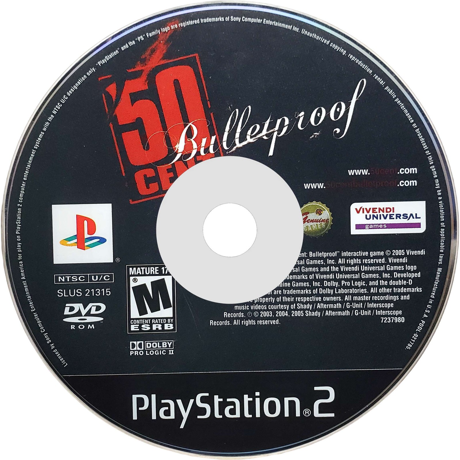 50 Cent Bulletproof – Sony Playstation 2 PS2 Tested 1Y Guarantee