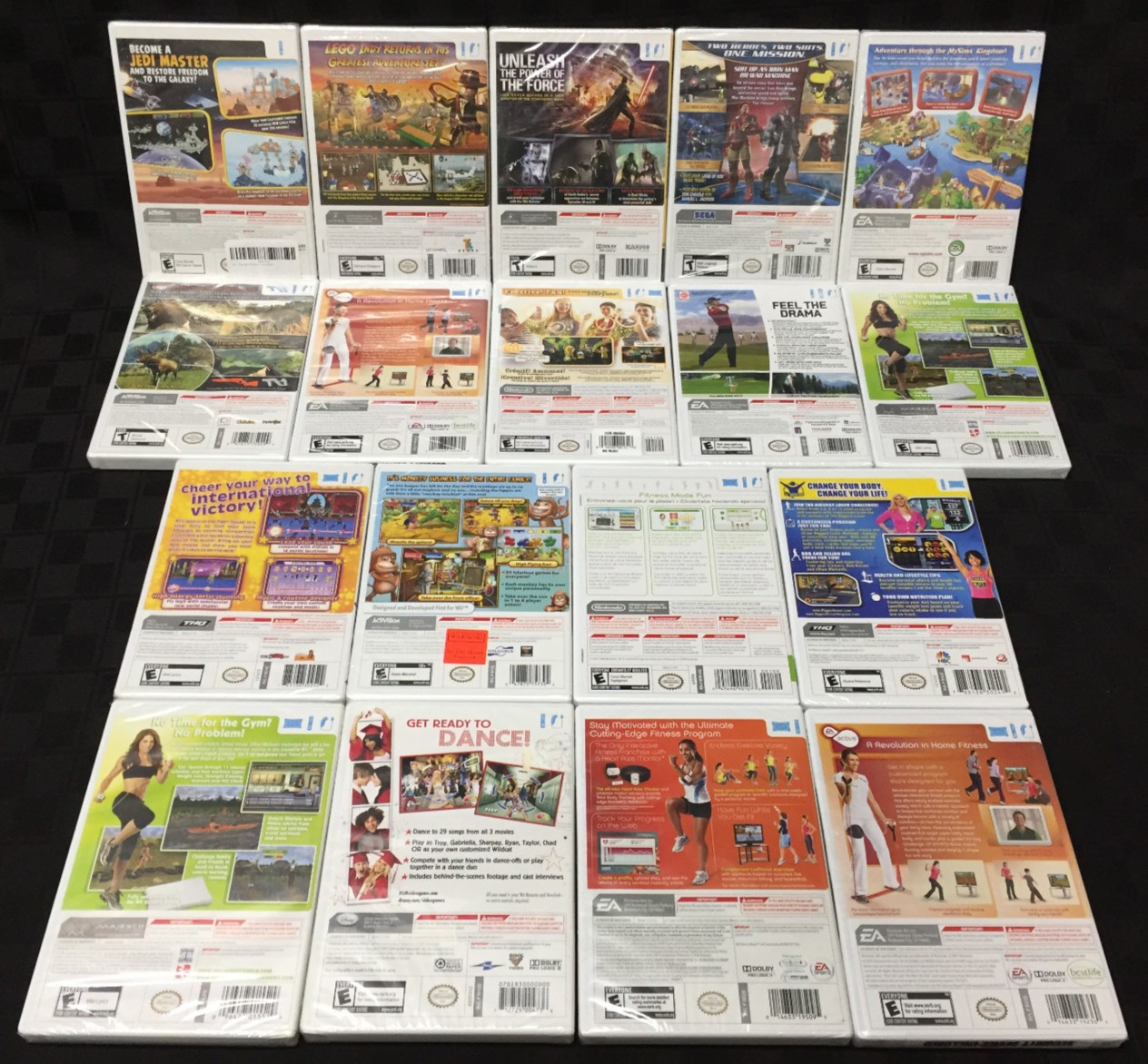 LOT of 18 NEW sealed NINTENDO WII Games STAR WARS Angry Birds MUSIC Lego BUNDLE