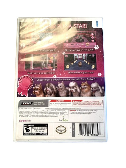 Barbie Groom & Glam Pups Nintendo Wii 2010 CIB Complete In Box Tested Working