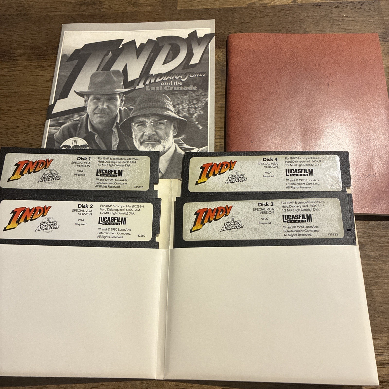 Indiana Jones and the Last Crusade: 5.25″ VGA (PC, 1990) Lucasfilm No Box