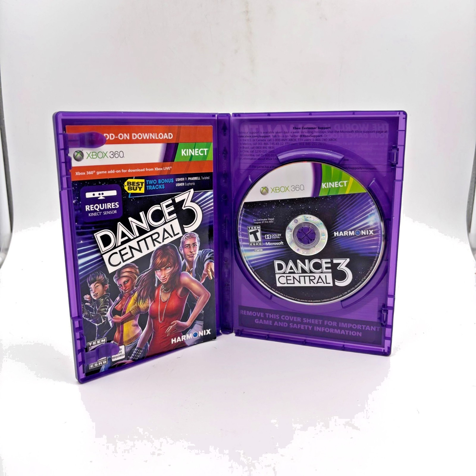 Dance Central 3 Xbox 360 Kinect Game With Case & Manual Harmonix