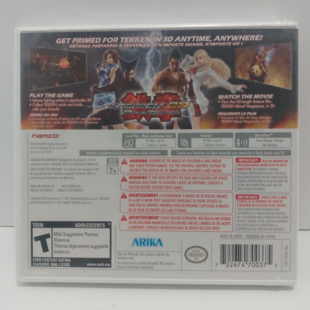 Tekken 3D – Prime Edition (Nintendo 3DS, 2012) Brand New Factory Sealed