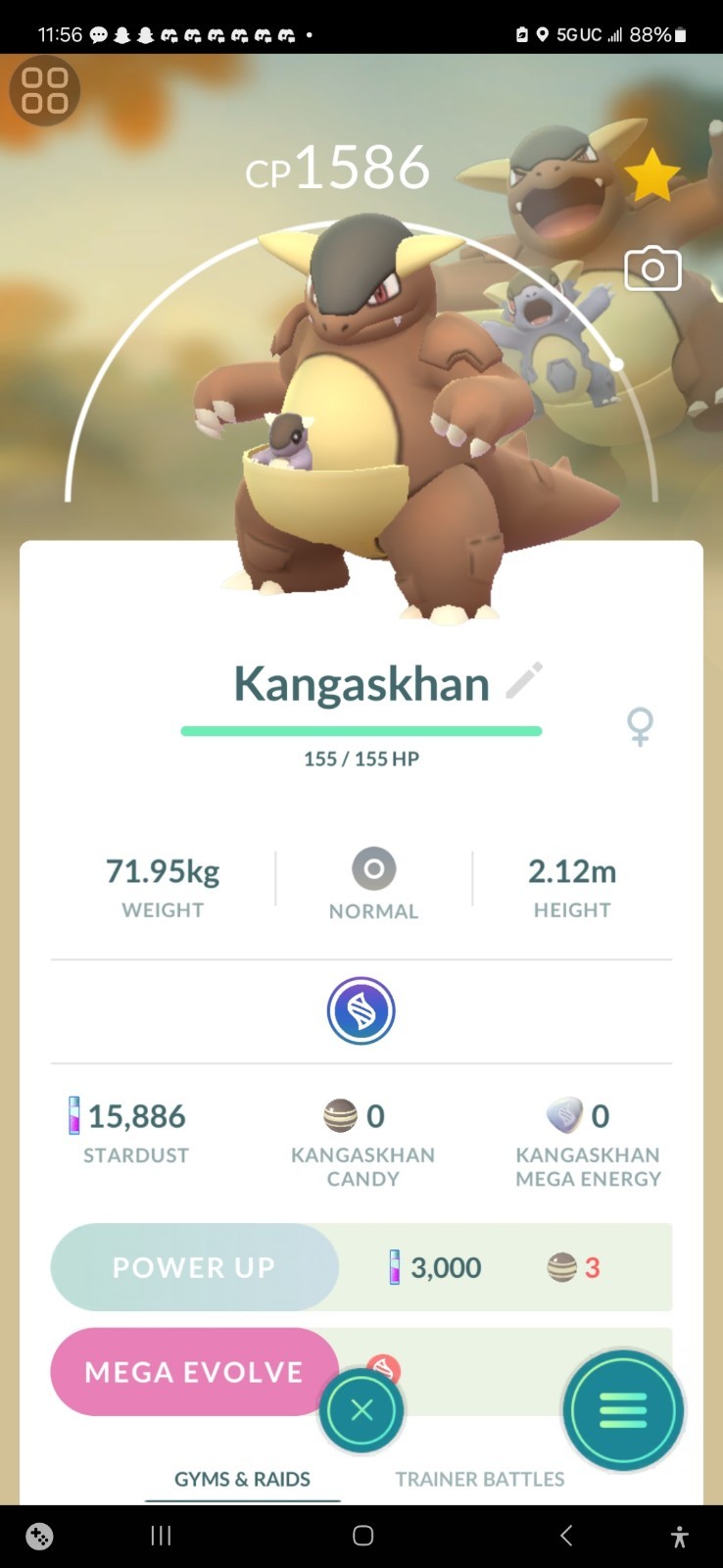 Kangaskhan XXL | x1, x3, 3.80m, 3.85m | Pokemon Trade Go