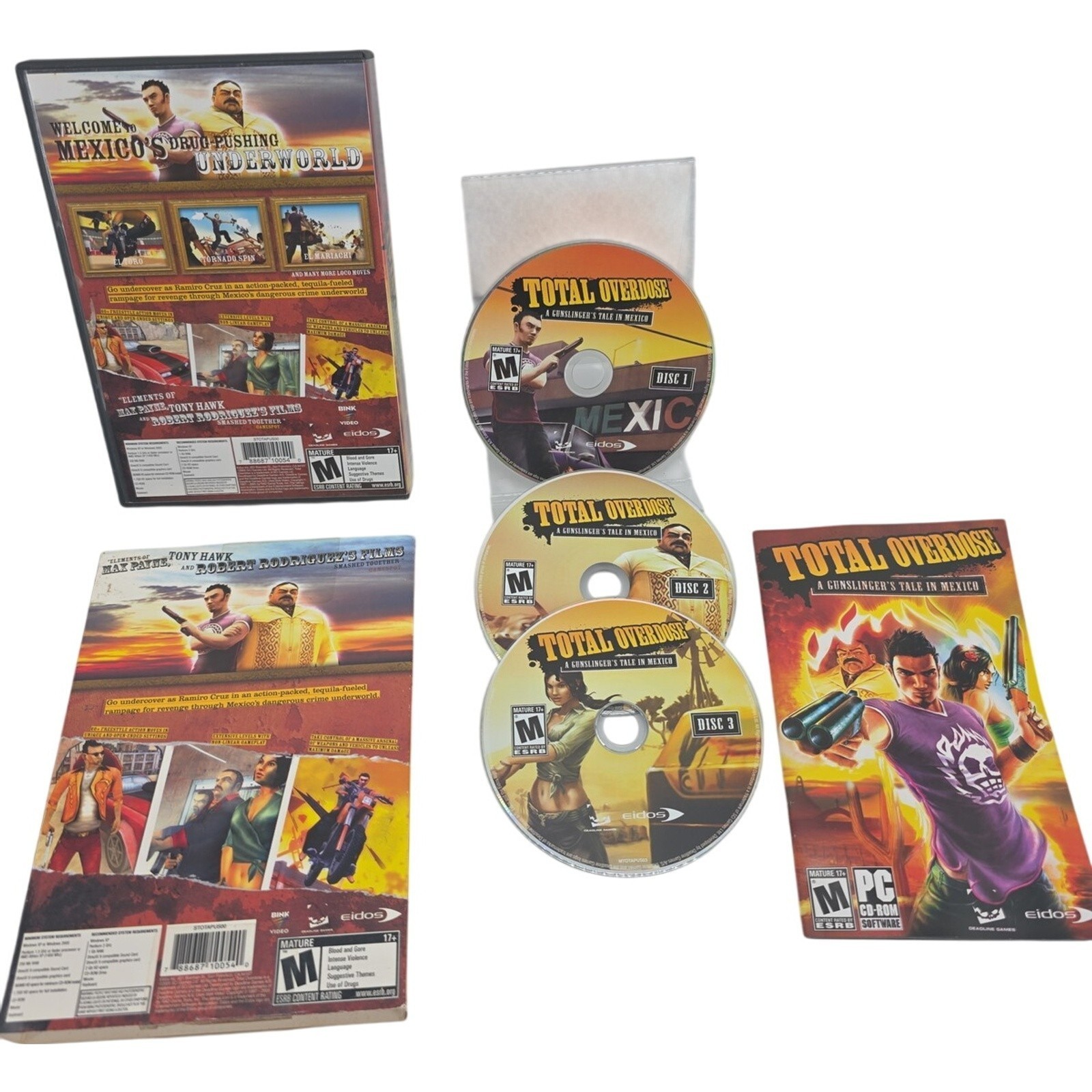 Total Overdose A Gunslinger’s Tale in Mexico PC Video Game 3 Disc Set Complete