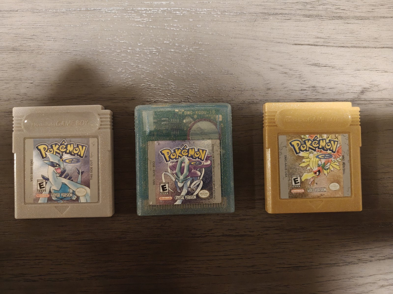 Pokemon: Gold Ver, Silver Ver (Doesn’t Save), Crystal Ver Lot Tested Authentic