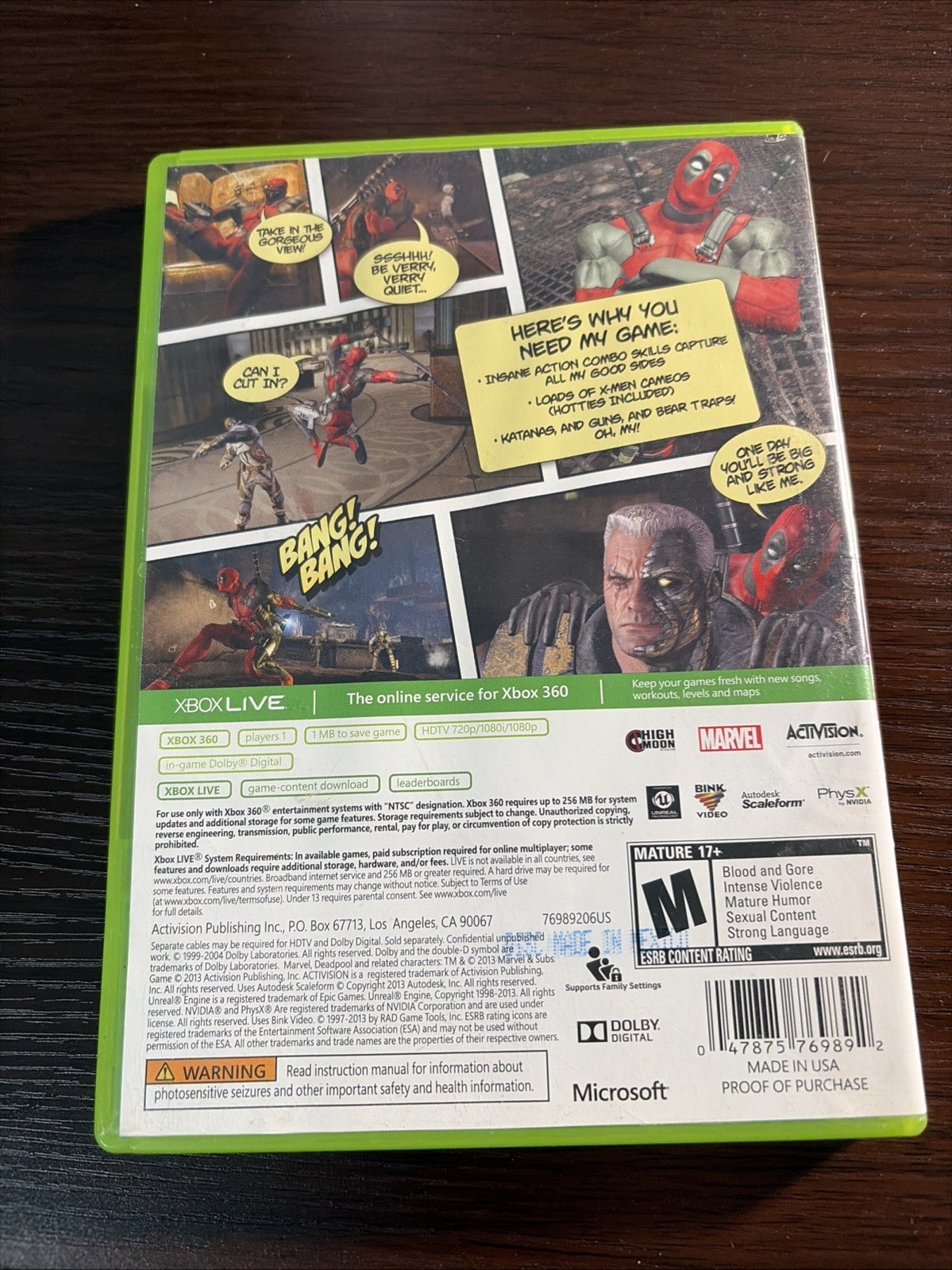 deadpool xbox 360 game
