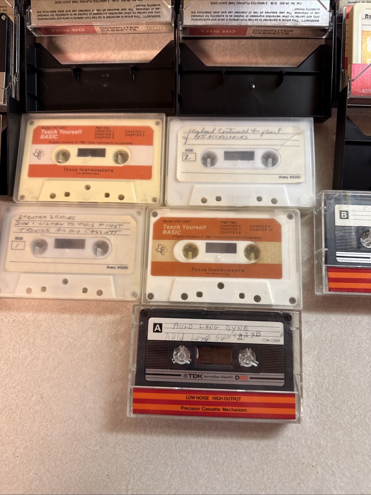 Radioshack C 10, Texas Instruments Cassettes, video Games, Music, How To