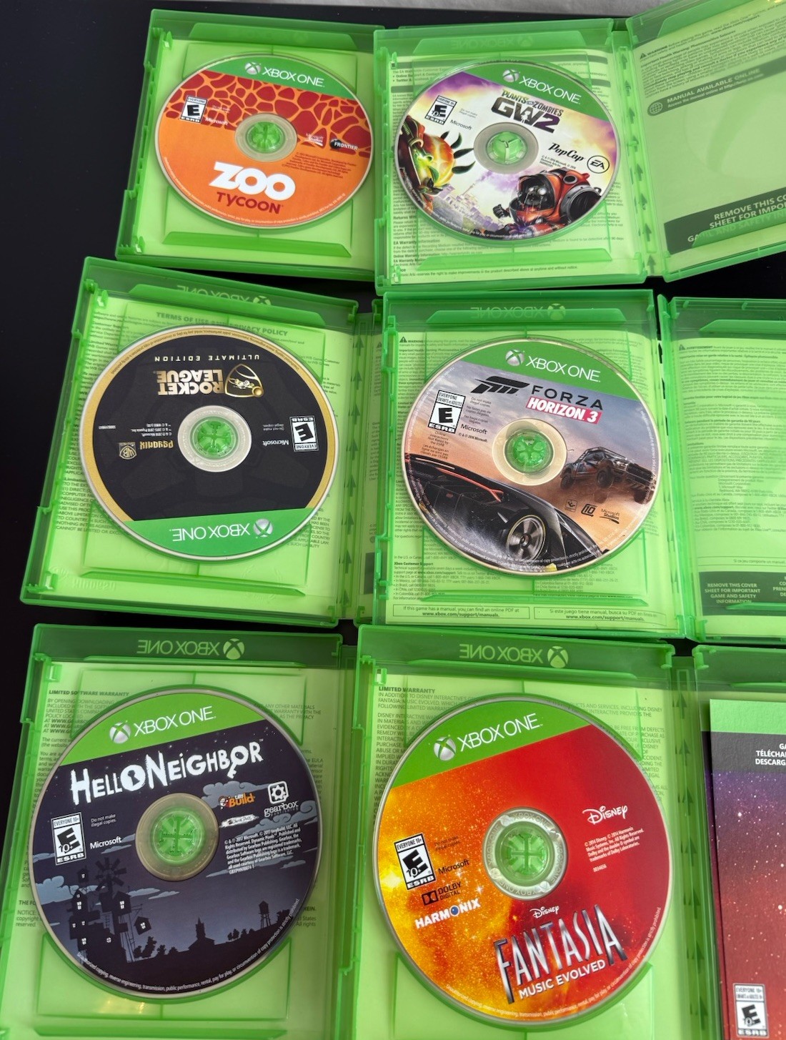 Xbox One Game Lot of (6) All Rated E Zoo Tycoon Plants & Zombies Forza 3 Disney