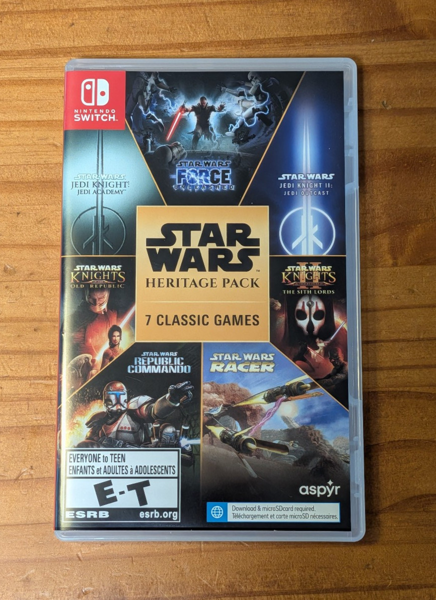 Nintendo Switch Star Wars Heritage Pack – 7 Classic Games aspyr Case & Sleeve