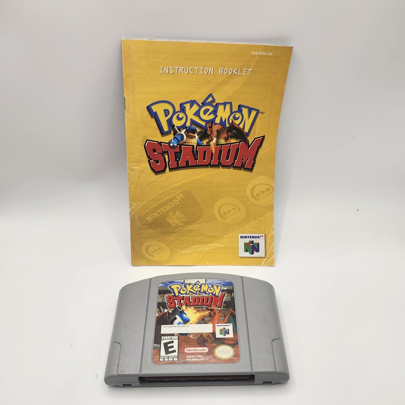 Pokemon Stadium N64 NUS-006 (Nintendo 64, 2000) Game Cartridge + Manual TESTED