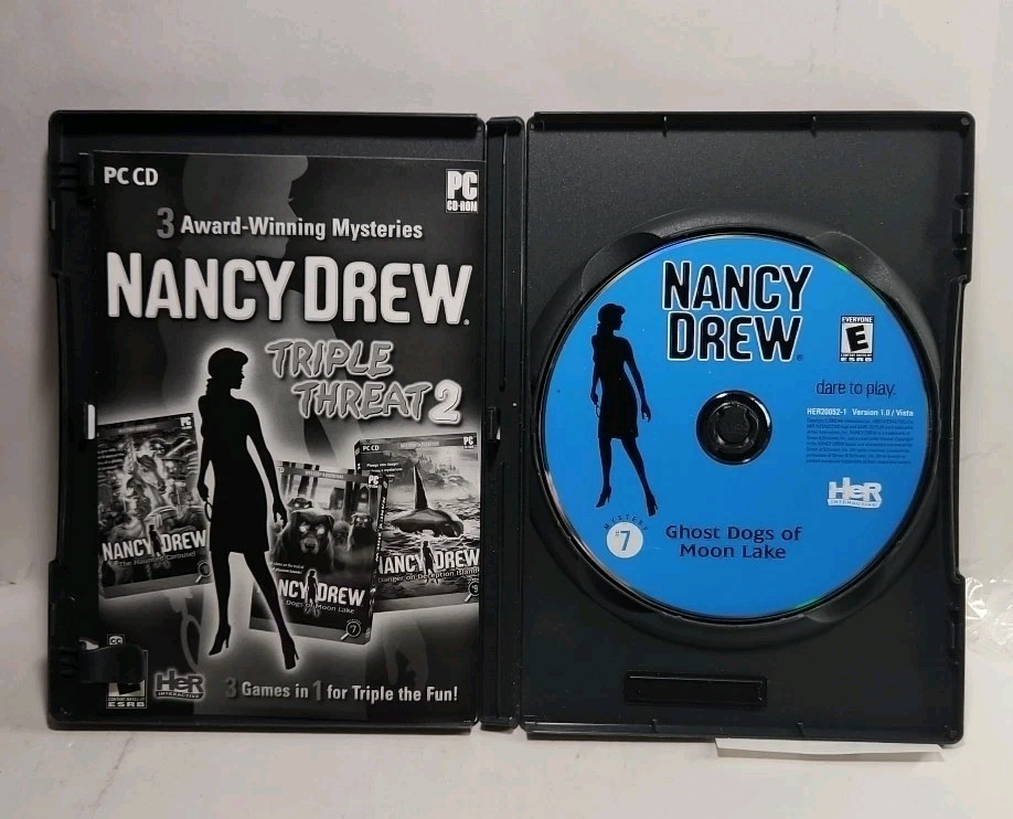 Nancy Drew Triple Threat 2 (PC, 2012) 3 Disc set w/manual No slip 5918