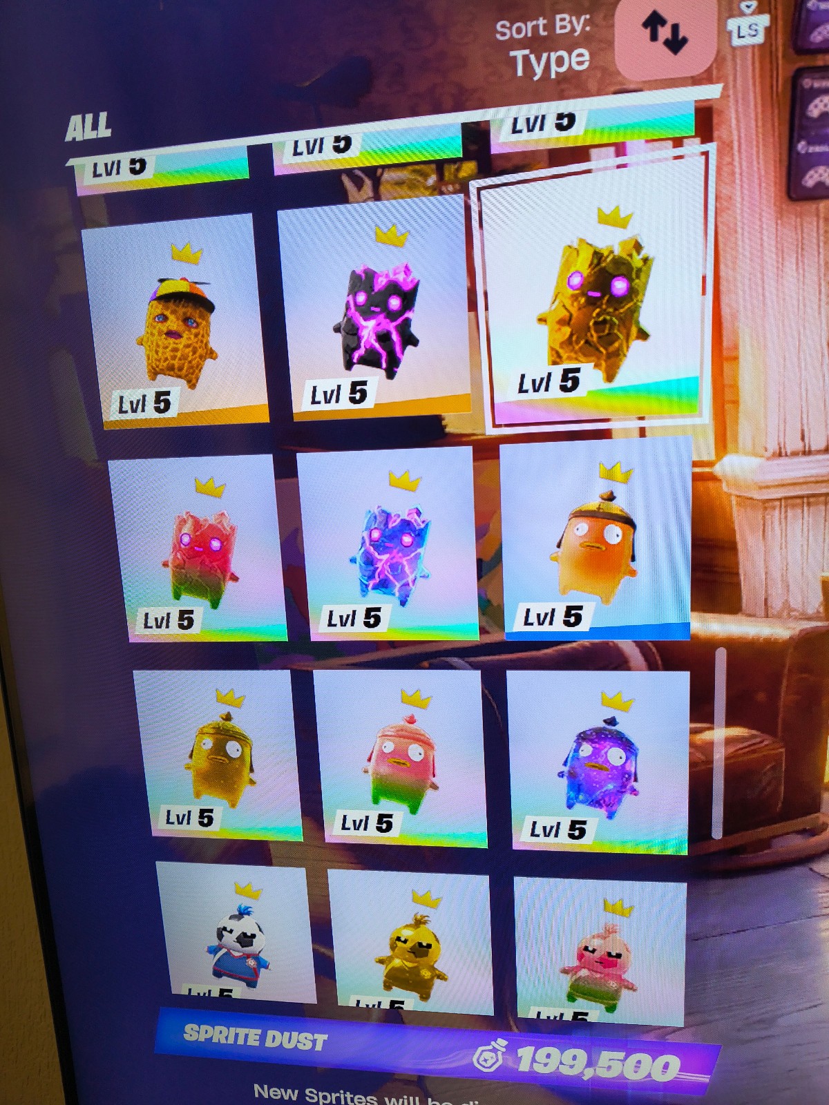 Fortnite- All spirits at level 5 (Galaxy, Gummy, Regular, Gold)