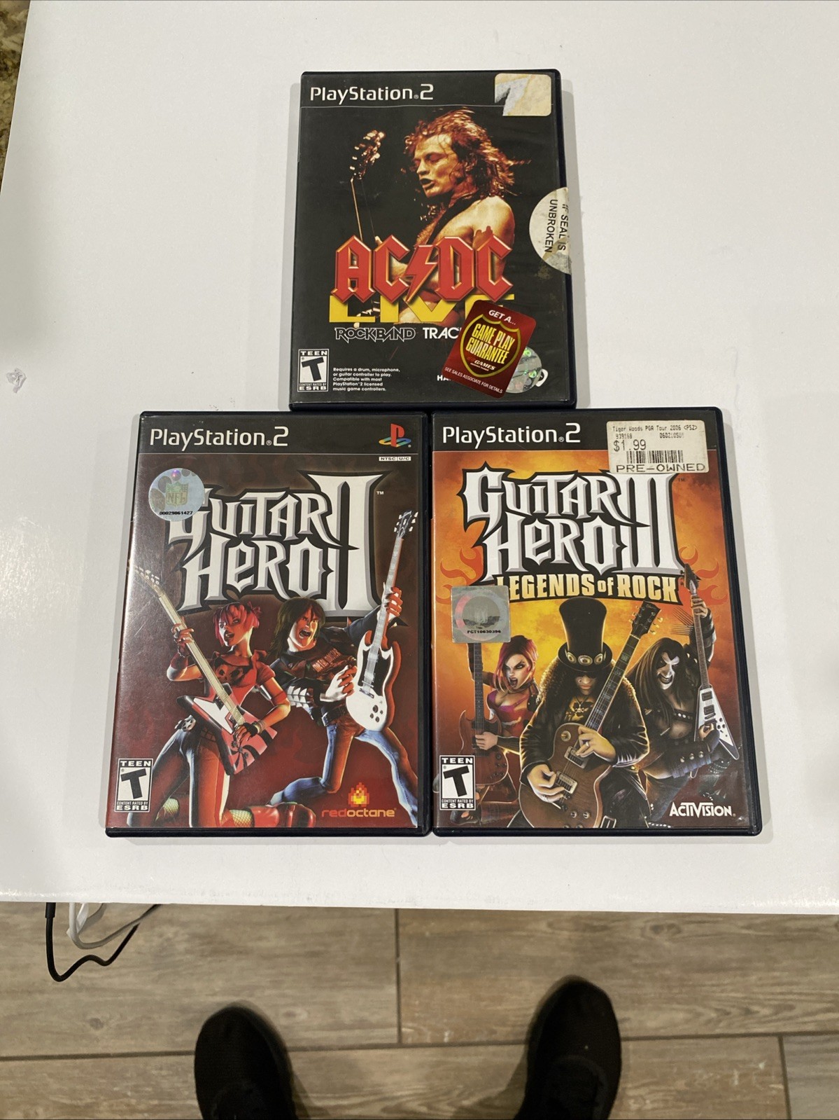 Lot Of 3 Rock Band/Guitar Hero Games For PS2 – Free Shipping!
