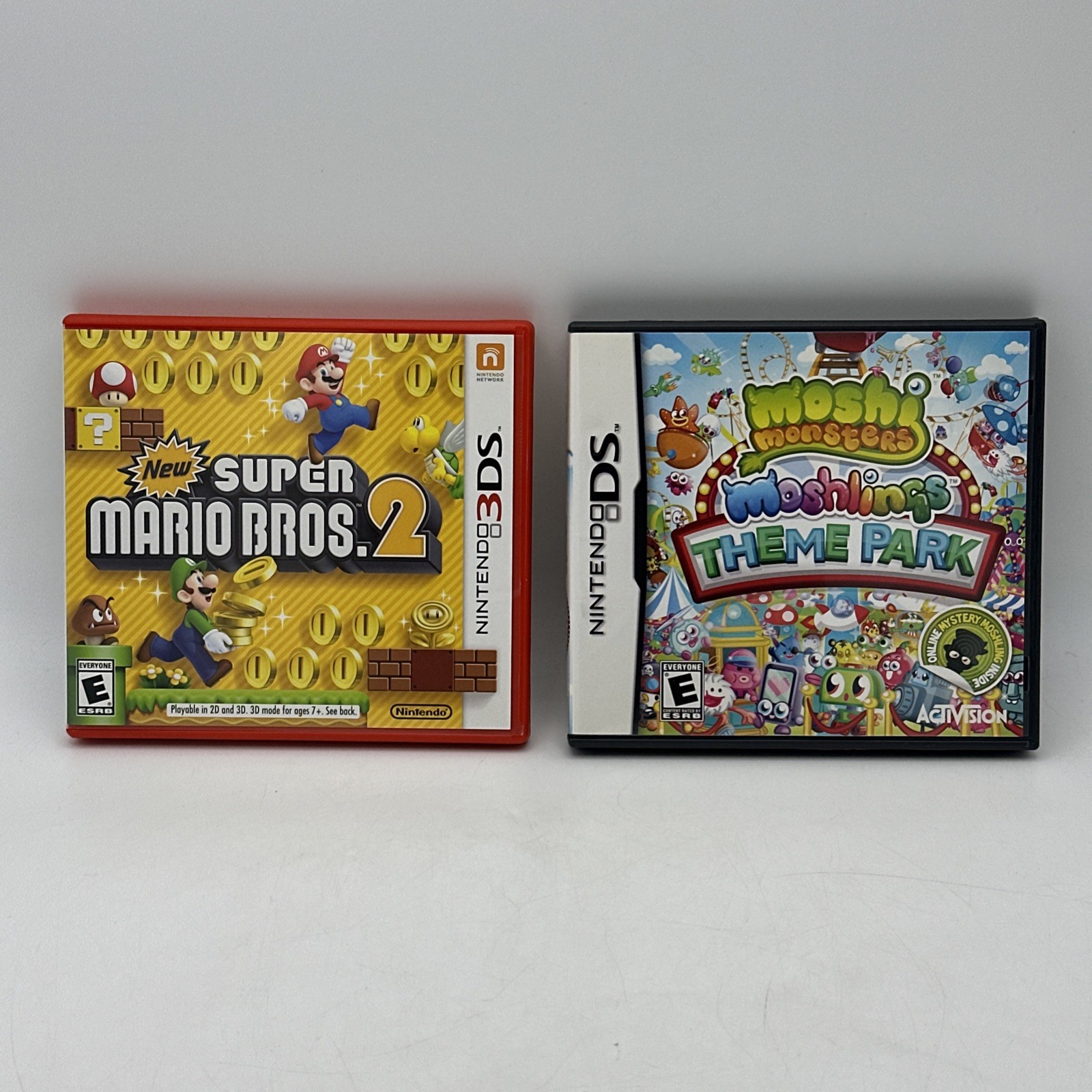 Nintendo 3DS DS Games New Super Mario Bros 2 Moshi Monsters Moshlings Theme Park