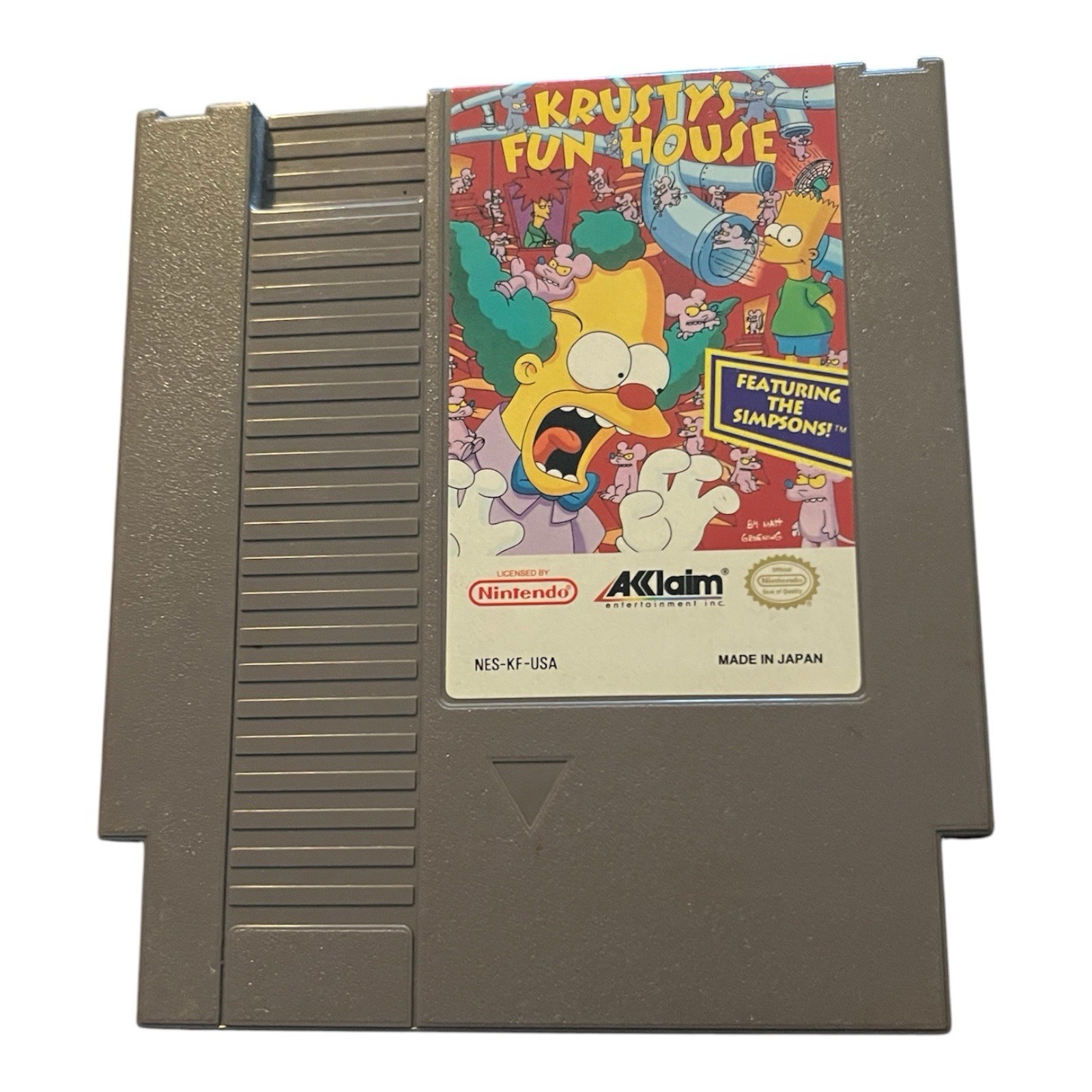 Krusty’s Fun House NES Nintendo Game Cartridge Tested Simpsons Acclaim