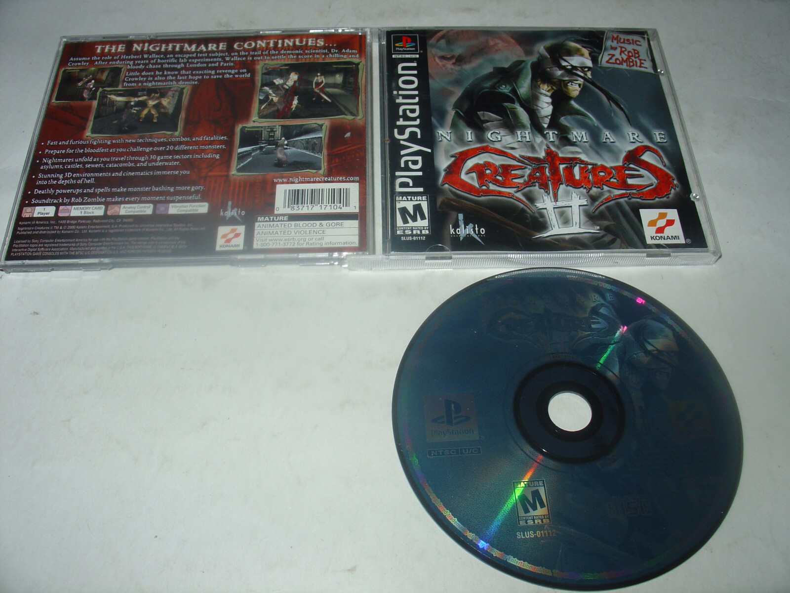 Nightmare Creatures II (Sony PlayStation 1, 2000) Tested Complete CIB + Reg Card