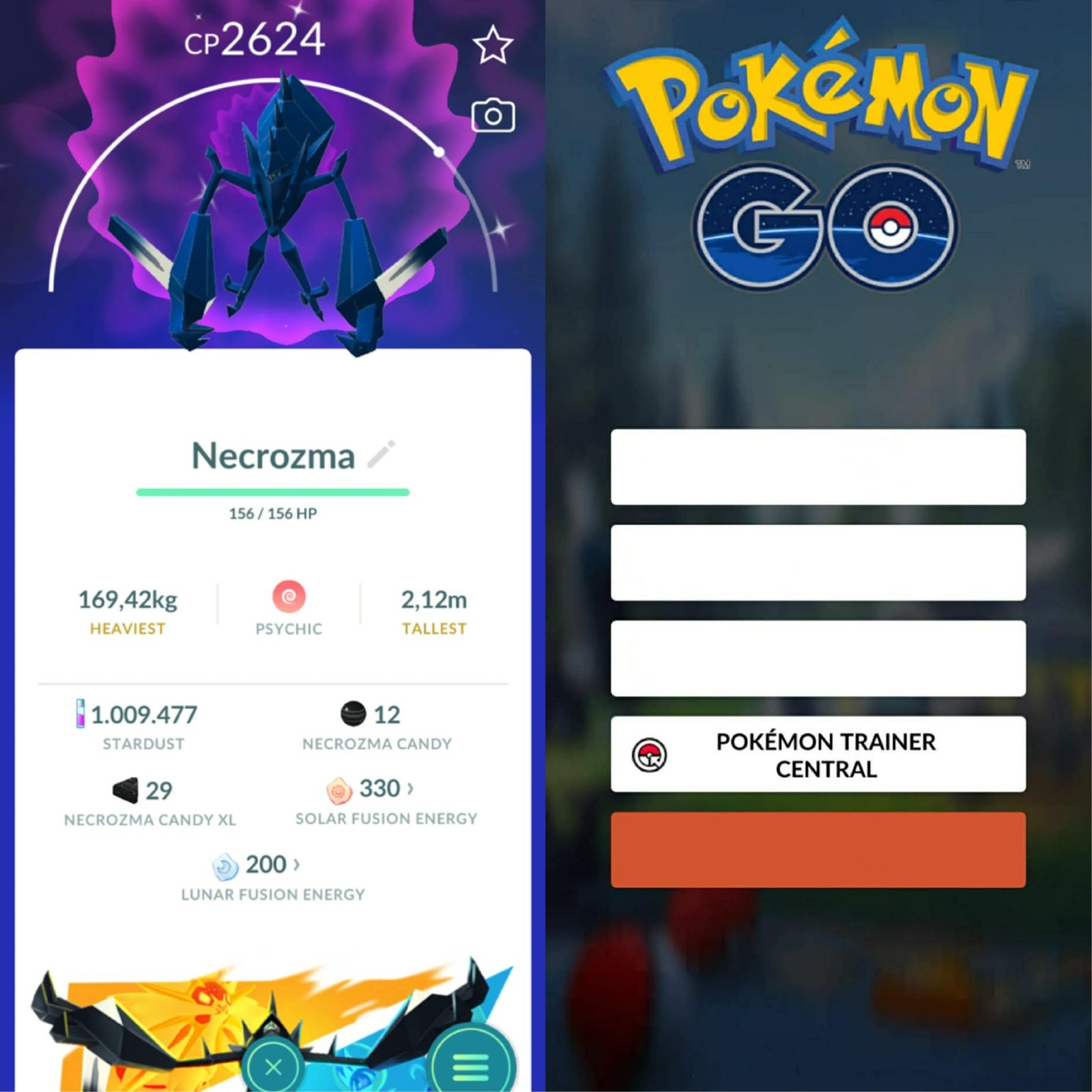 Pokémon Go | Shiny Necrozma ✨ Mini PTC 80k Stardusts