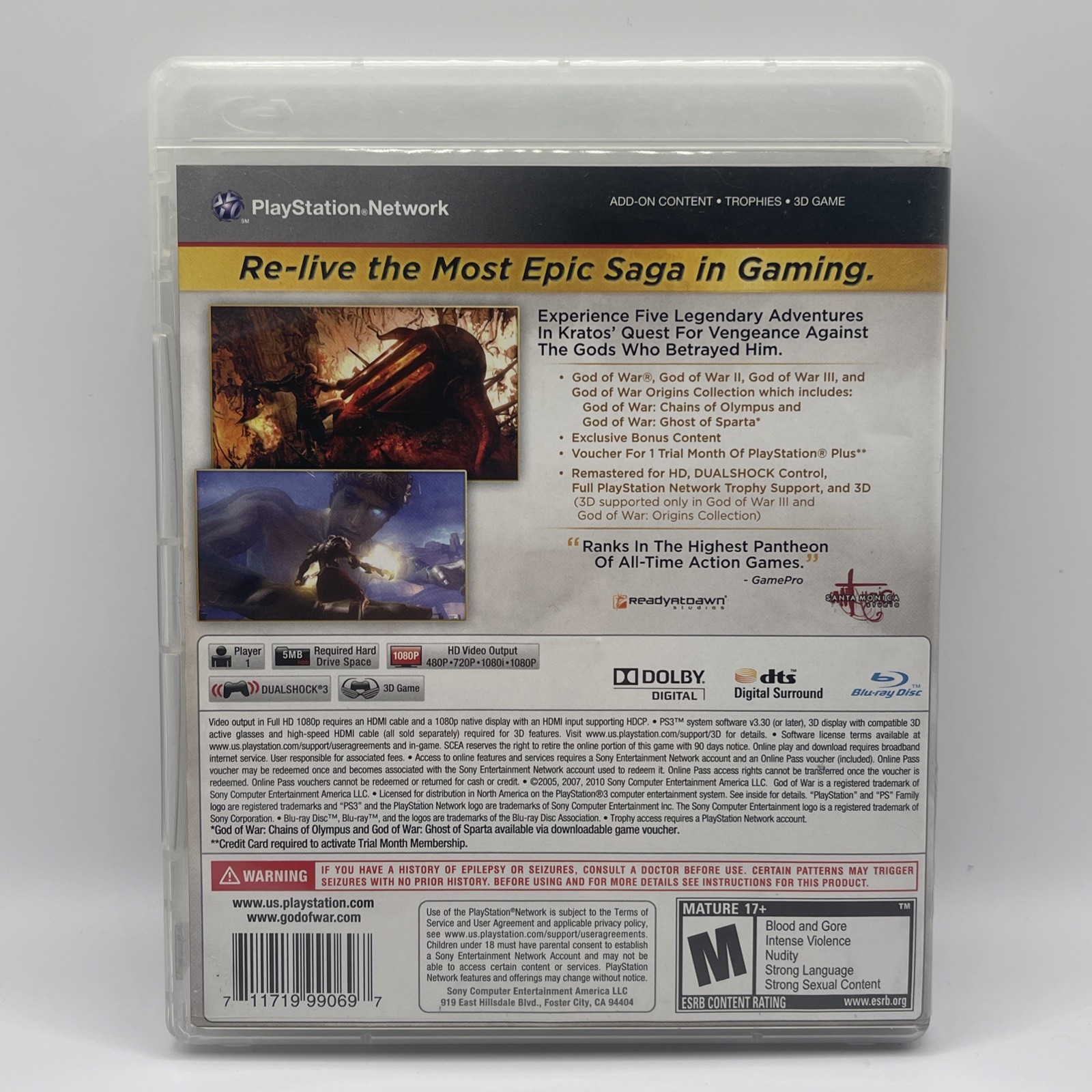 God of War Saga Dual Pack (Sony PlayStation 3 PS3, 2012)