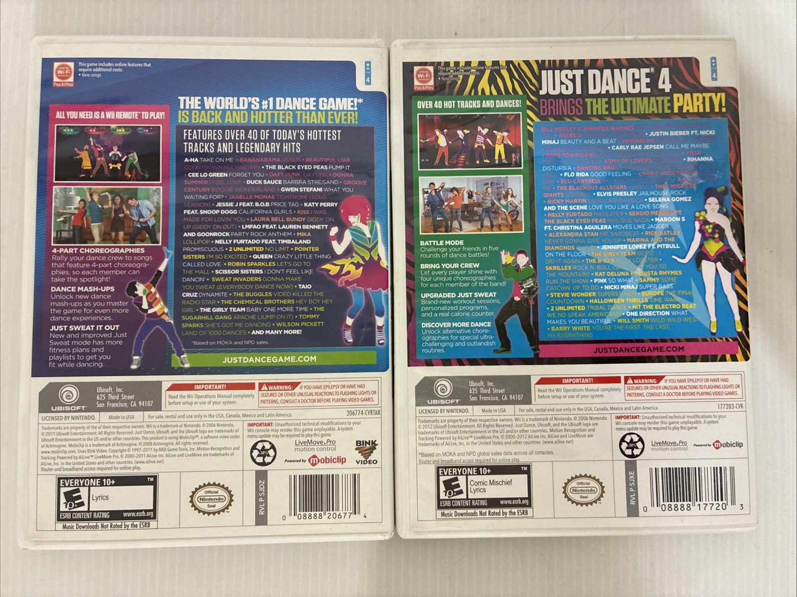 Just Dance Wii Game Lot of 10 1 2 3 4 2014 2015 2016 2018 2019 2020 CIB Manuals